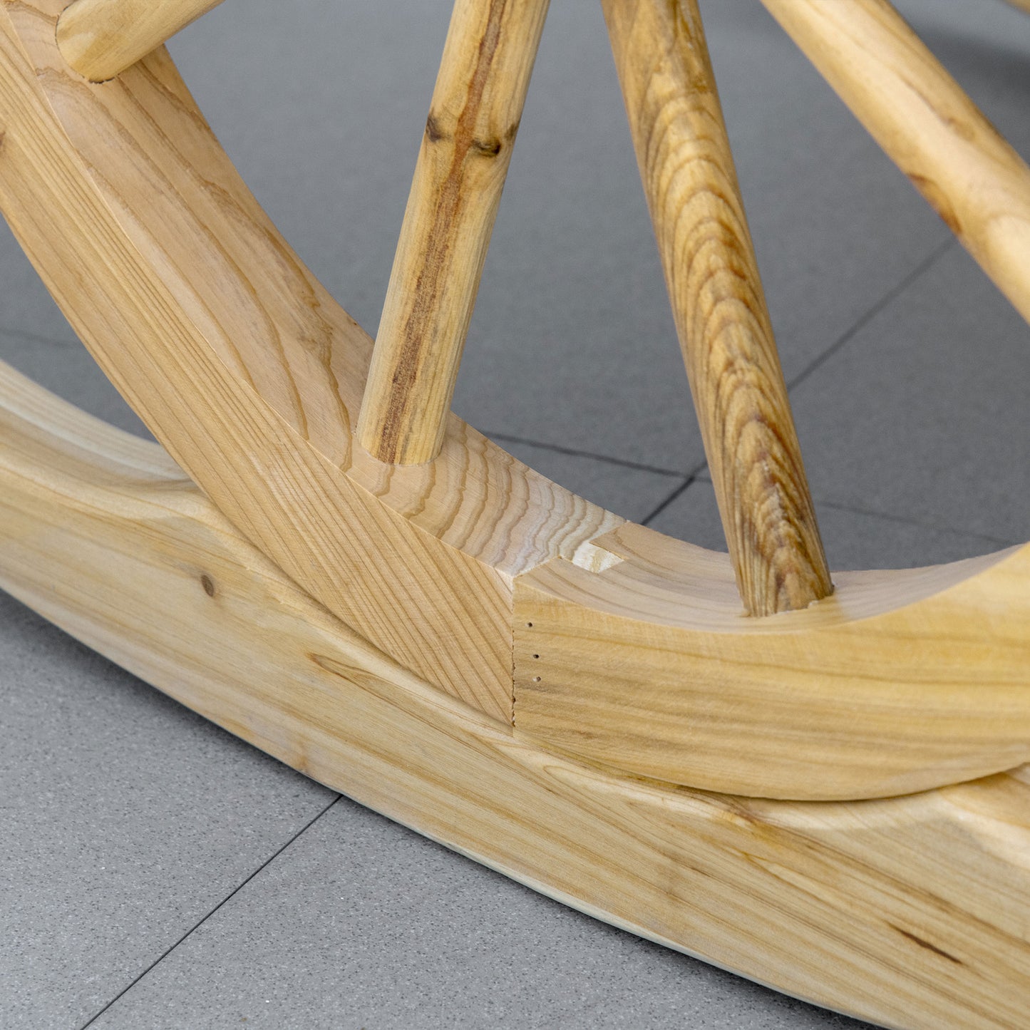 Wooden Adirondack Rocking Chair Reclining Armchair Garden Furniture Patio Porch Rocker - Natural
