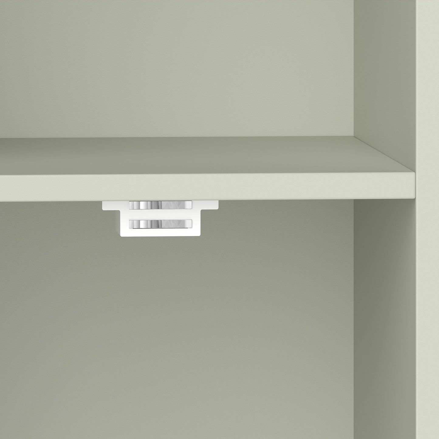 Bookcase Adjustable Shelf Bookshelf Anti-Tip Hardware 6-Tier Storage Cabinet Light Green