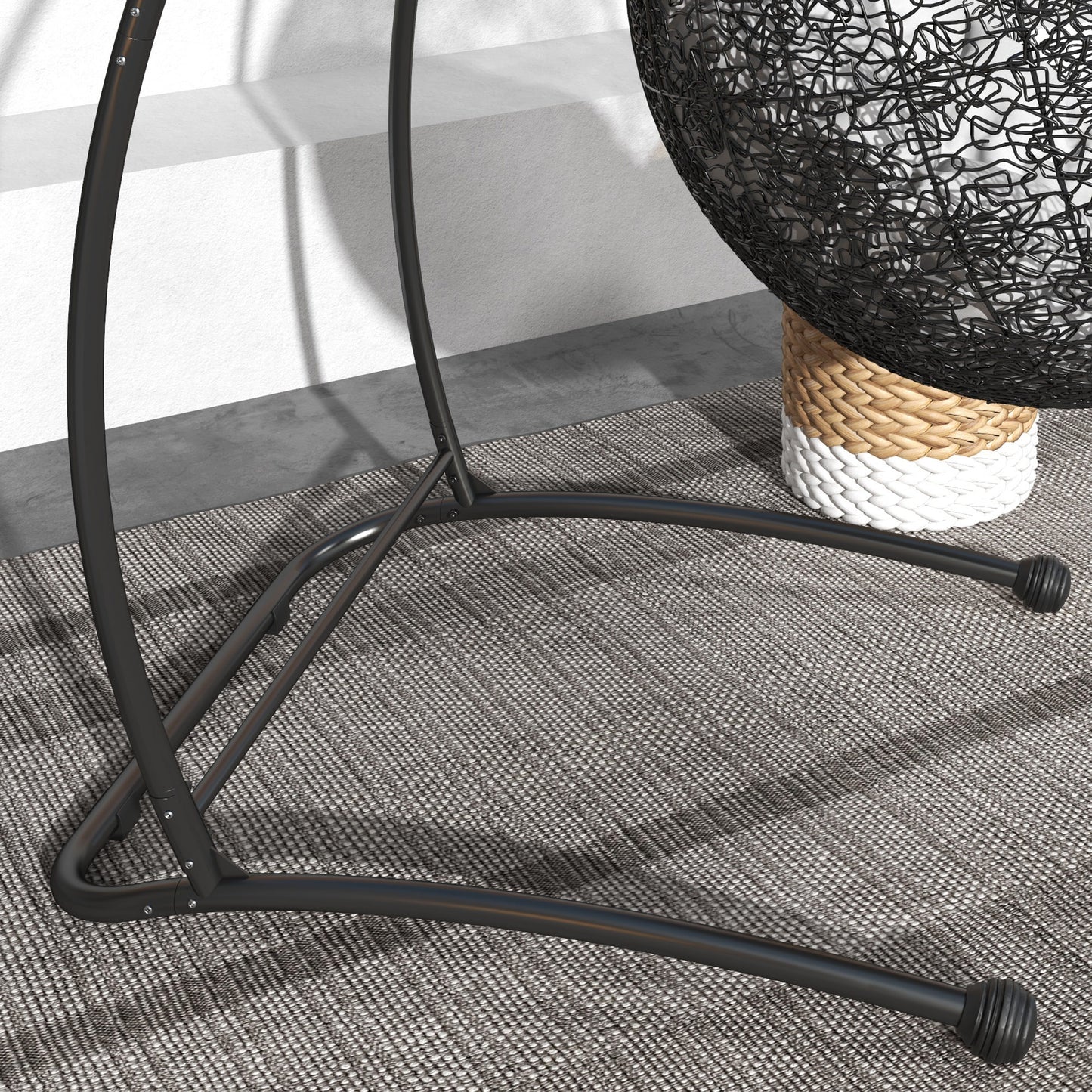 Hammock Chair Stand, C Shape Hanging Heavy Duty Metal Frame Hammock Stand for Hanging Hammock Air Porch Swing Chair