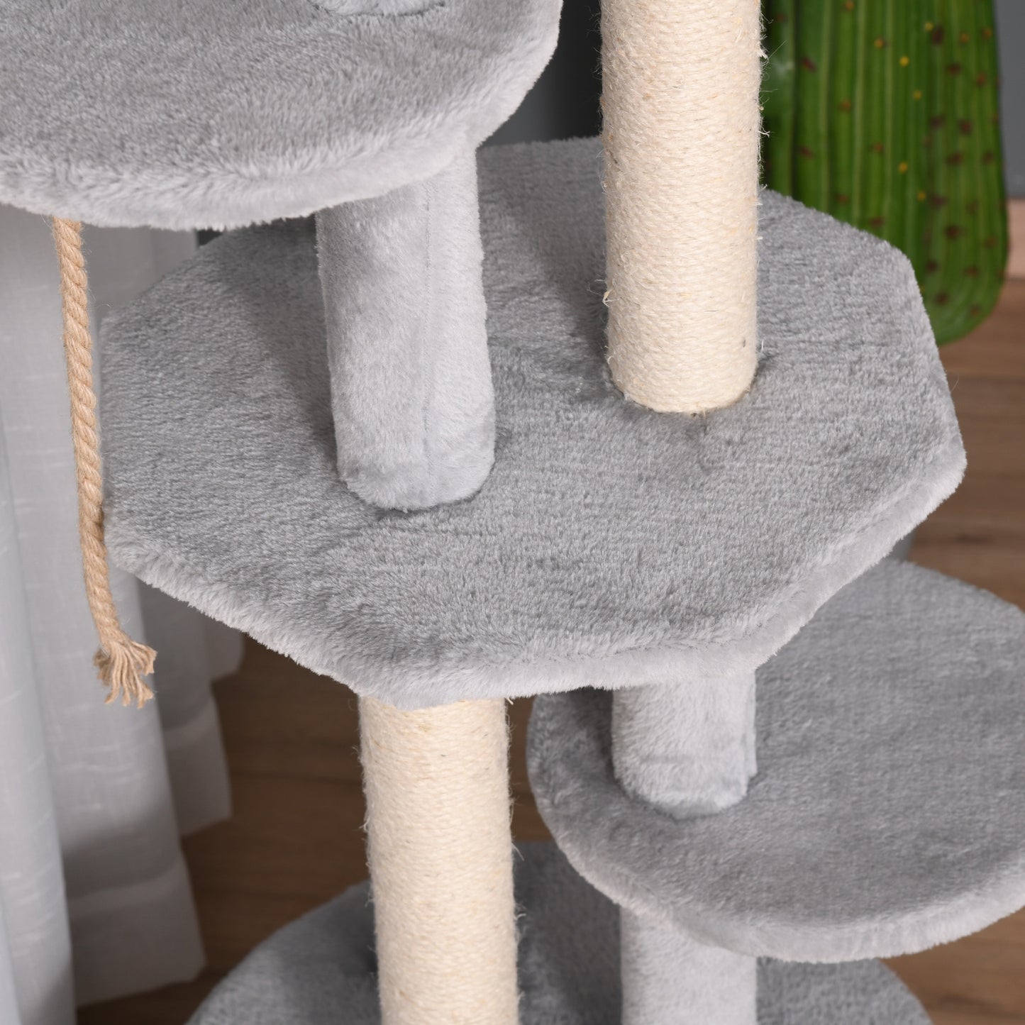 Cat Tree for Indoor Cats Kitten Tower Multi-level Activity Centre Pet Furniture with Scratching Post Condo Hanging Ropes Plus
