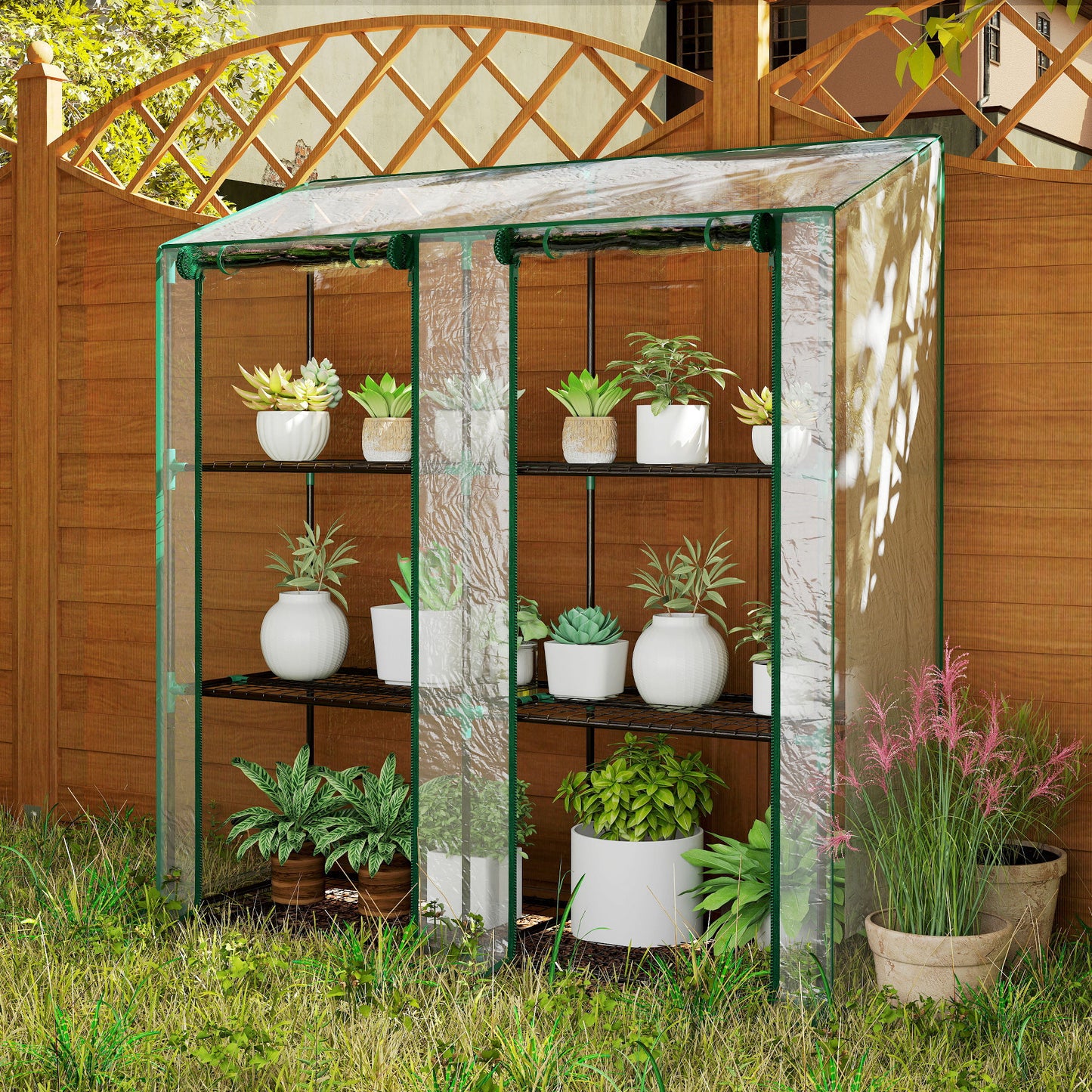 46 x 143cm Three-Shelf Mini Greenhouse - Clear