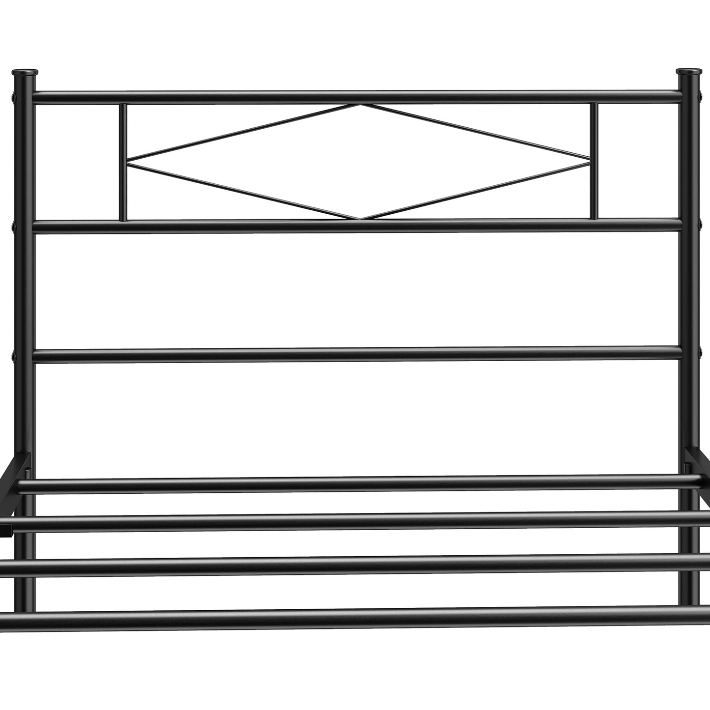 3ft Single Bed Frame with Headboard and Footboard, Metal Platform Bed Frame with 32 cm Underbed Storage, Black