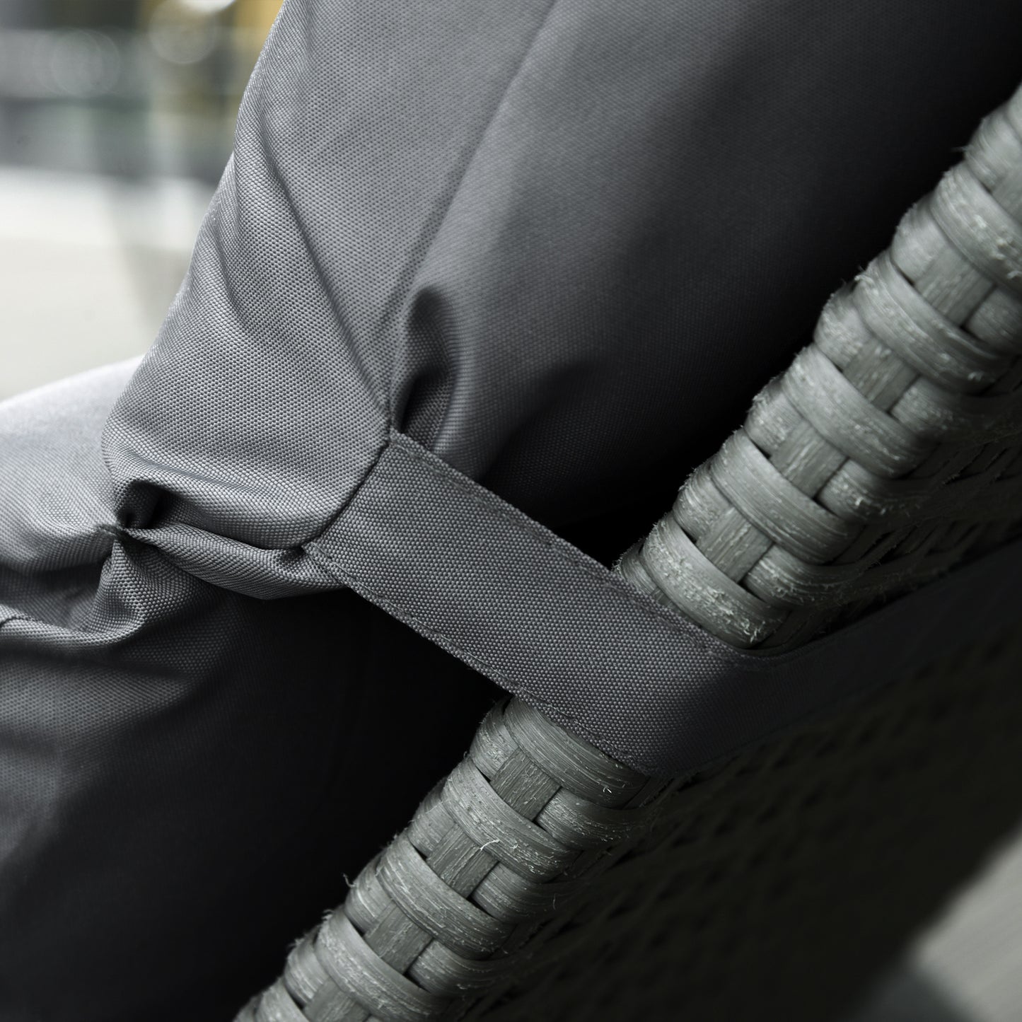 Set of 2 Sun Lounger Cushions, Replacement Cushions for Rattan Furniture with Ties, 196 x 55 cm, Cushion ONLY, Dark Grey