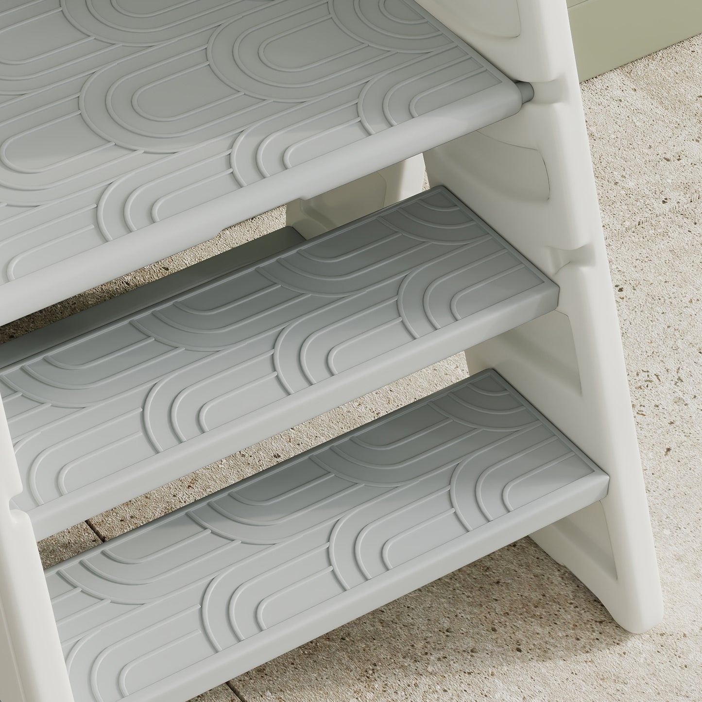 Foldable and Adjustable Kids Step Stool with Handle, Non-Slip, Grey