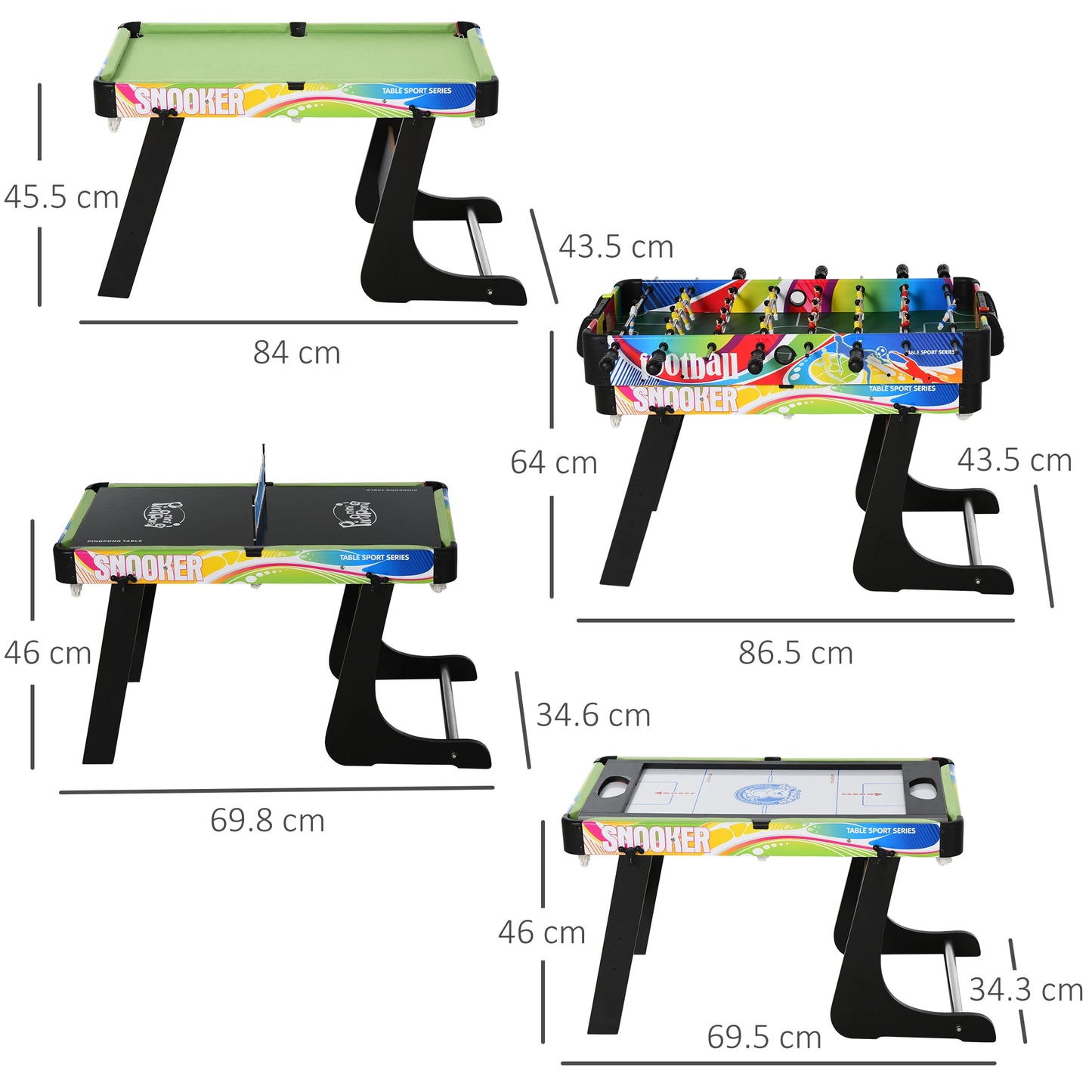 4in1 - Multi Gaming Table - Hockey, Football, Table Tennis and Pool - For Kids