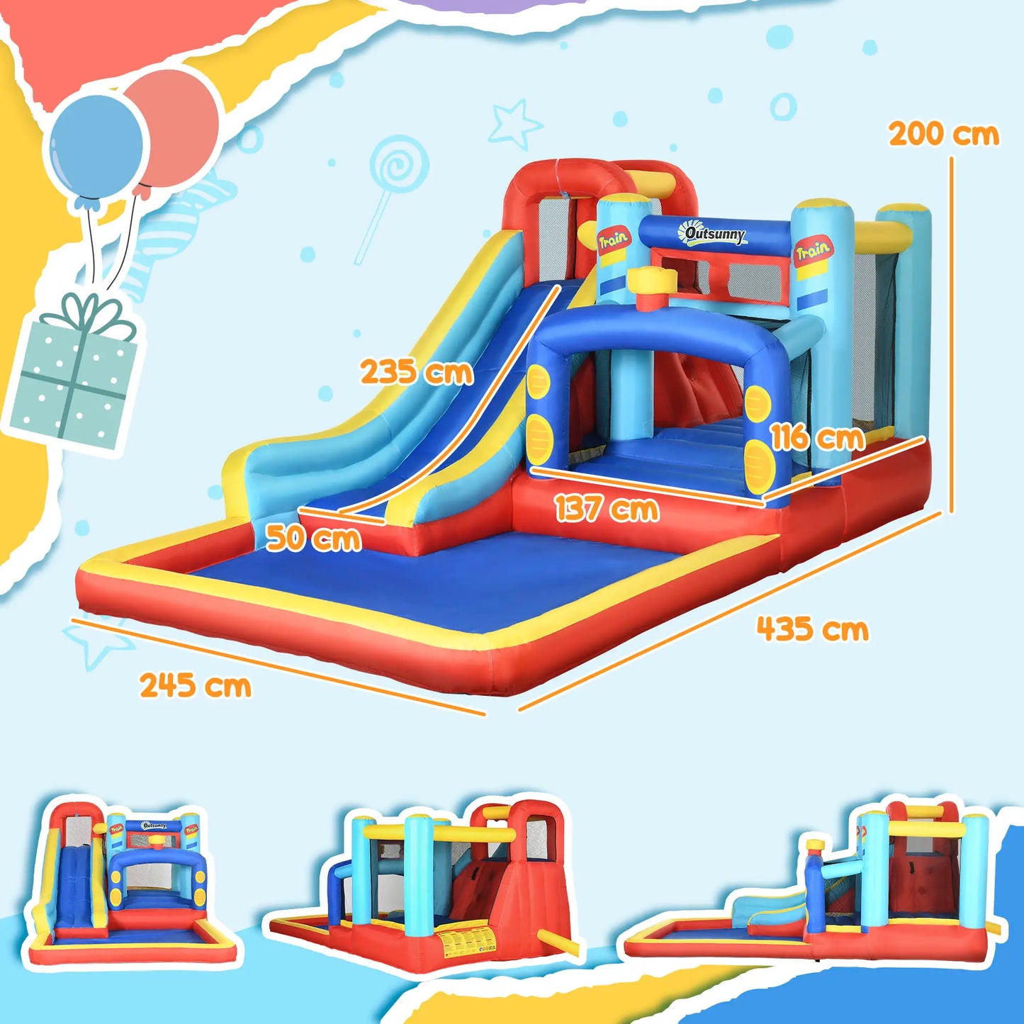4in1 Bouncy Castle with Water Pool Feature and Slide