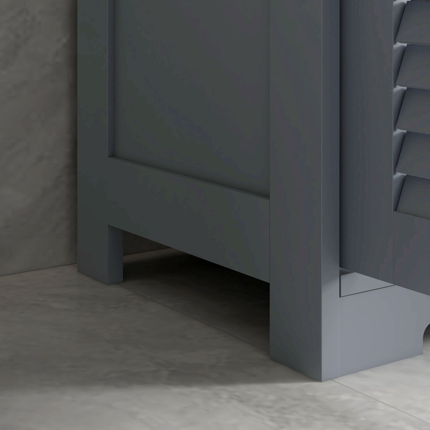 Three-Part Bathroom Storage Unit, with Shelf, Drawers & Cupboard - Grey