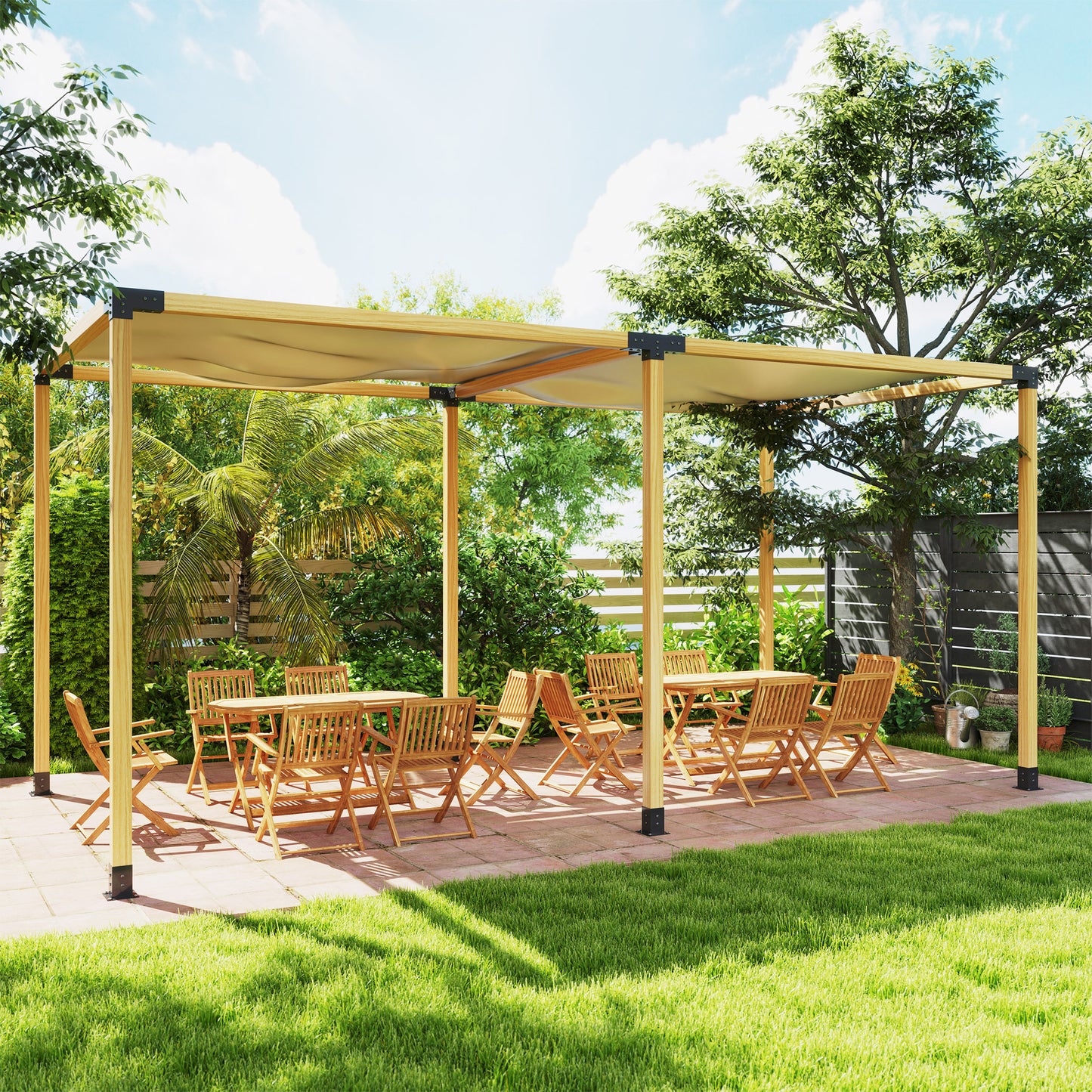 12PCS Pergola Kit, Pergola Brackets with 3-Way & 4-Way Corner Brackets for 9.6 x 9.6 cm (Actual 9.2 x 9.2 cm) Lumber