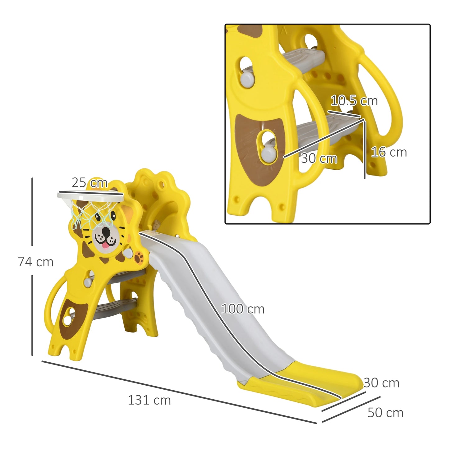 Animal Print Design Slide with Basketball Hoop Attached