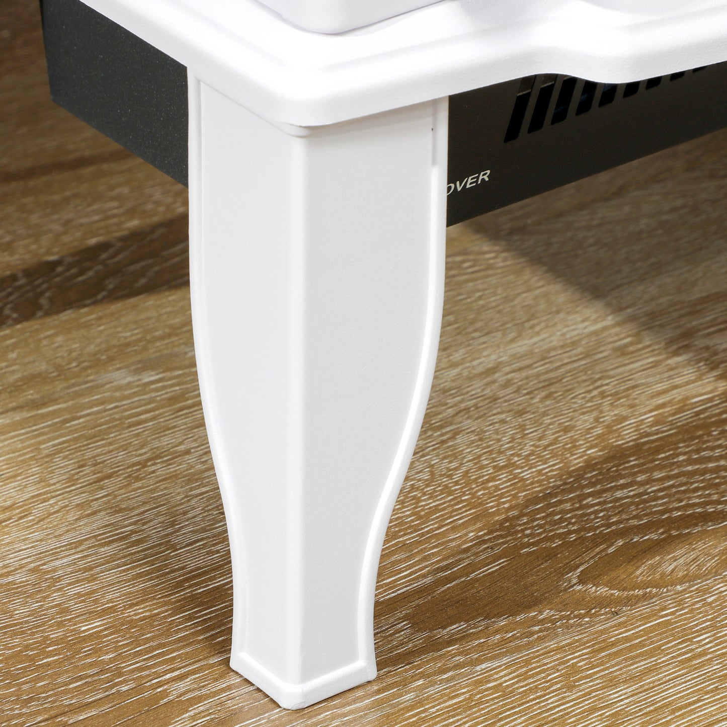 Freestanding Electric Fireplace, Electric Log Burner with LED Flame Effect, Overheating Safety System, 1000W/2000W White
