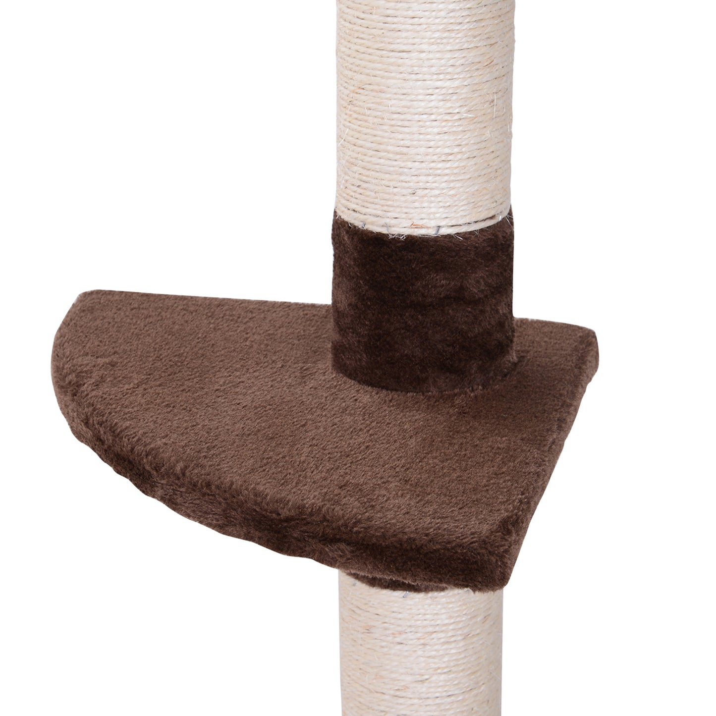 Floor to Ceiling Cat Tree 230-260cm Height Adjustable, 5-Tier Cat Tower with Scratching Posts, Hammock, Perches