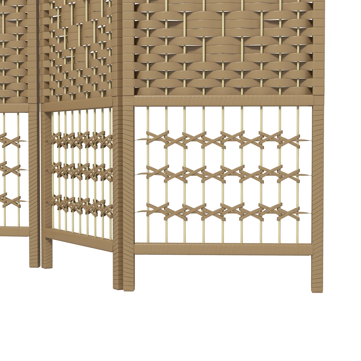 3 Panel Folding Room Divider, Privacy Screen, Paravent Partition Separator for Living Room, Bedroom, Natural Wood