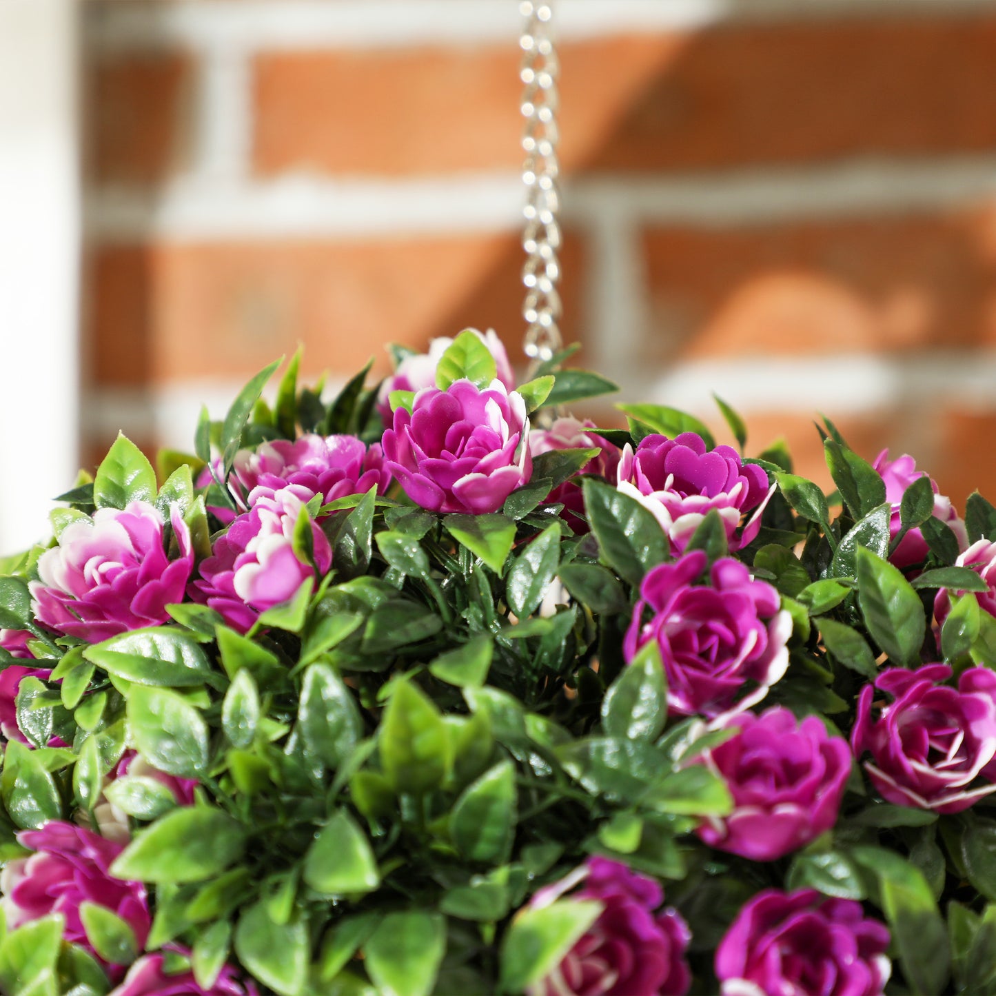 Set of 2 Decorative Artificial Plants, UV-protected Artificial Plant Topiary Rose Balls