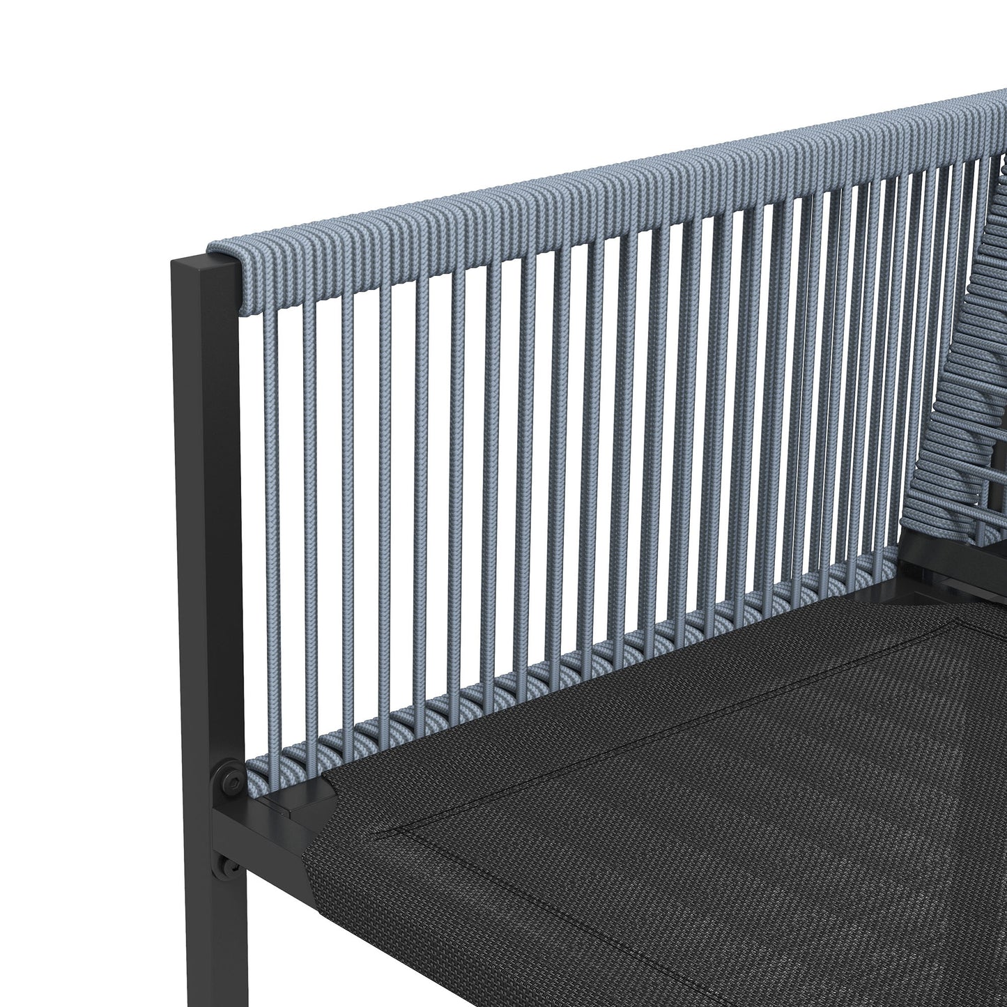 Five-Piece Metal Dining Set, with Folding Back Chairs, Dark Grey