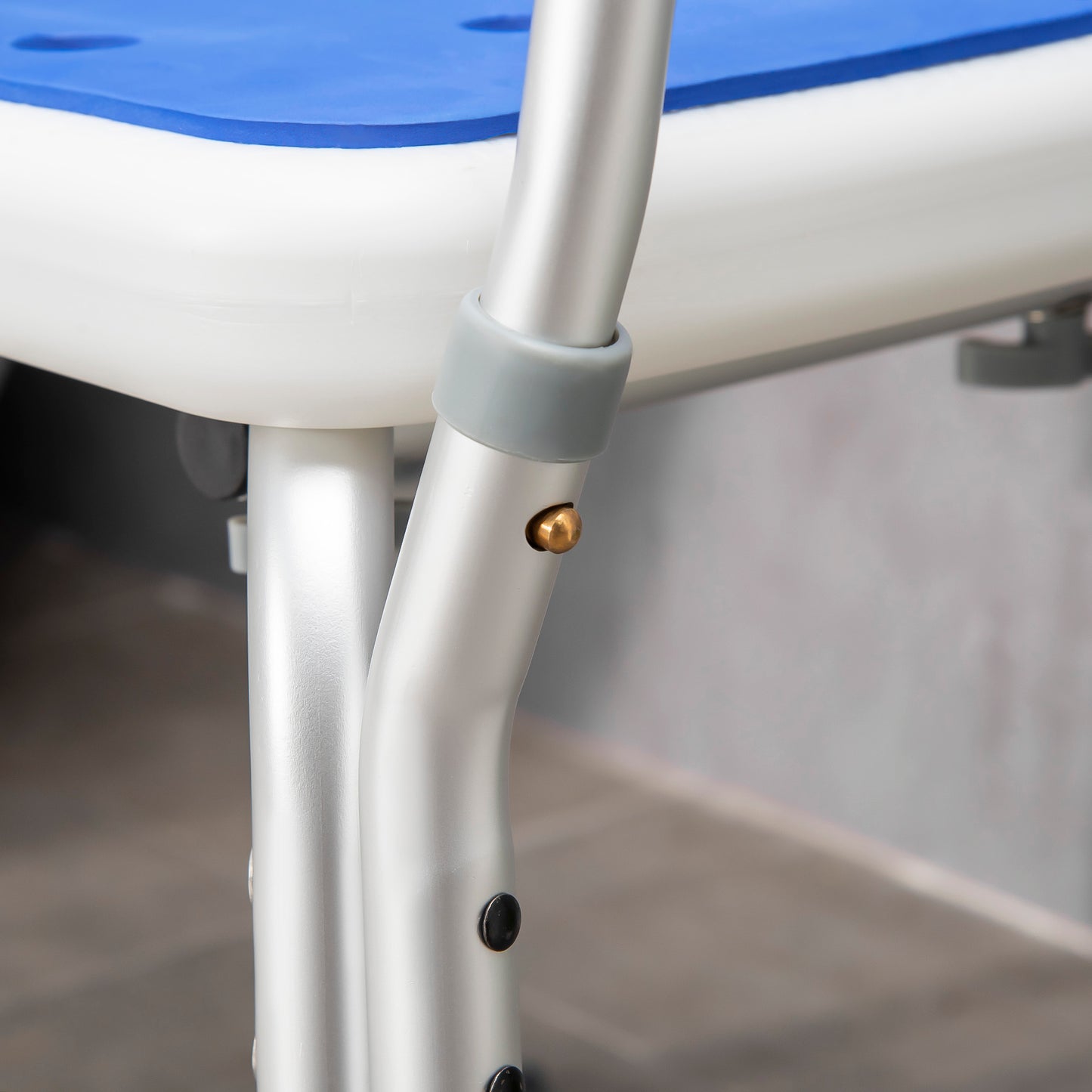 EVA Padded Shower Chair for the Elderly and Disabled, Height Adjustable Shower Stool with Back and Arms, 4 Suction Foot Pads