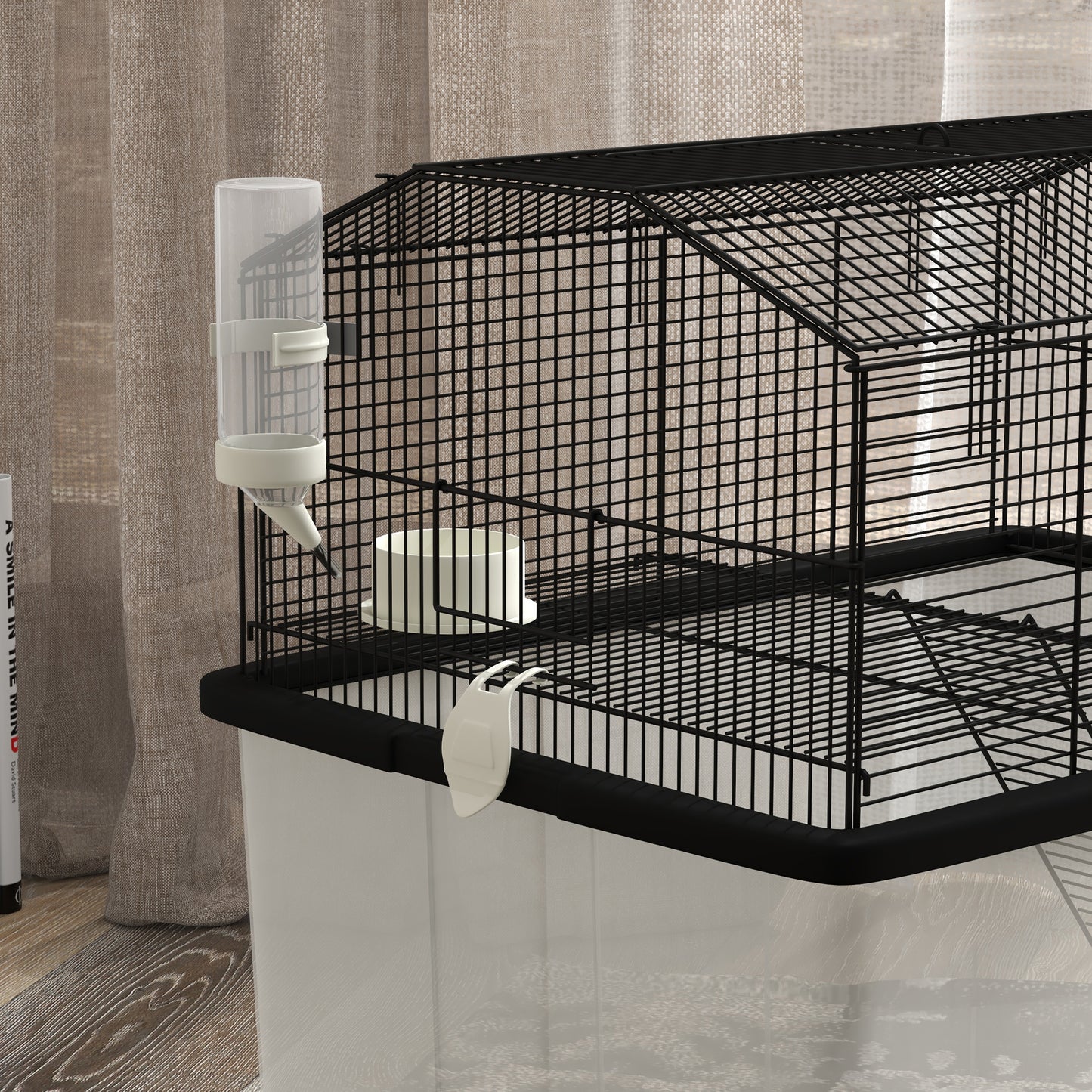 Two-Tier Gerbil Cage, Hamster Cage for Dwarf Hamster w/ Wheels, Deep Bottom, Food Dish, Water Bottle