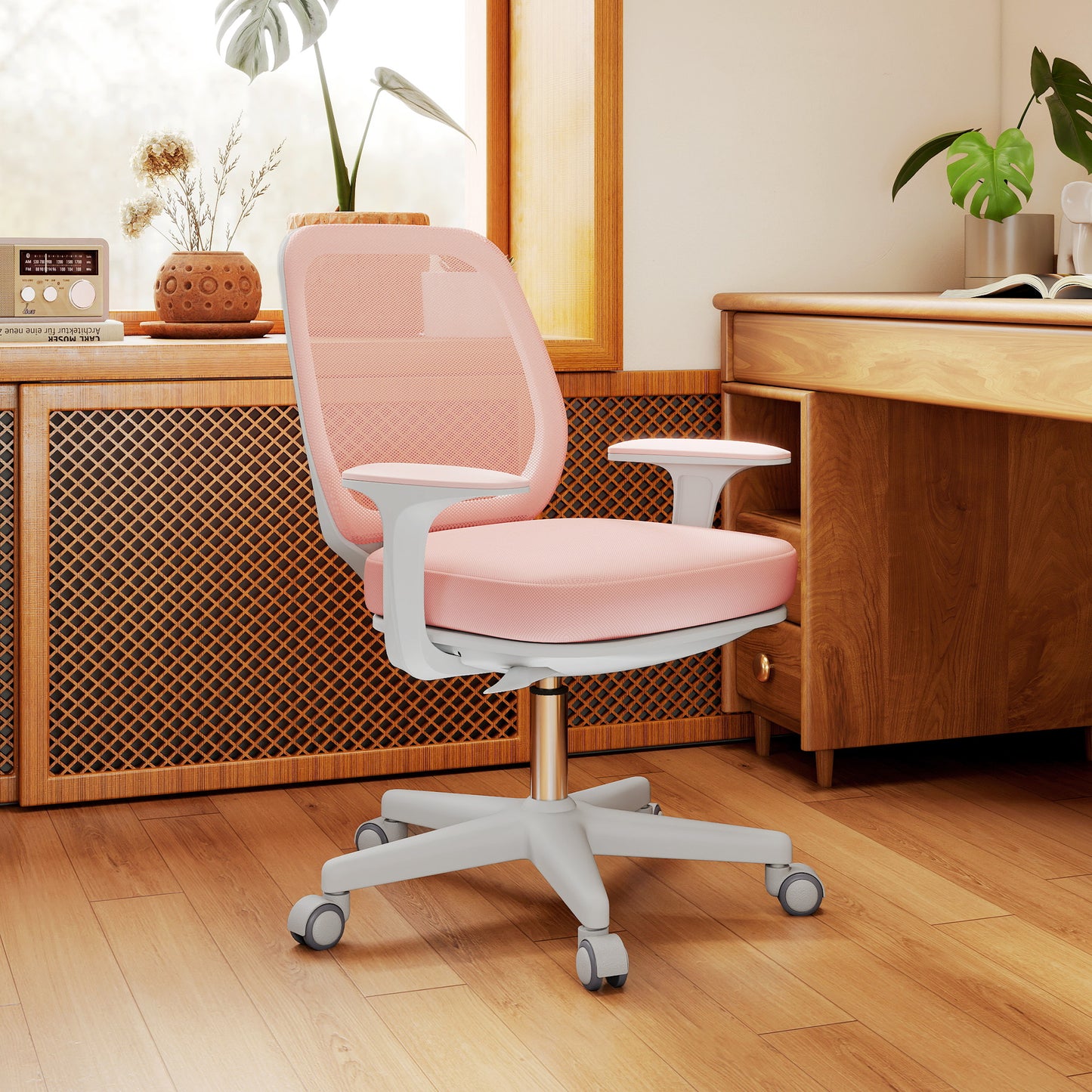 44-56cm Mesh Back Office Chair - Pink