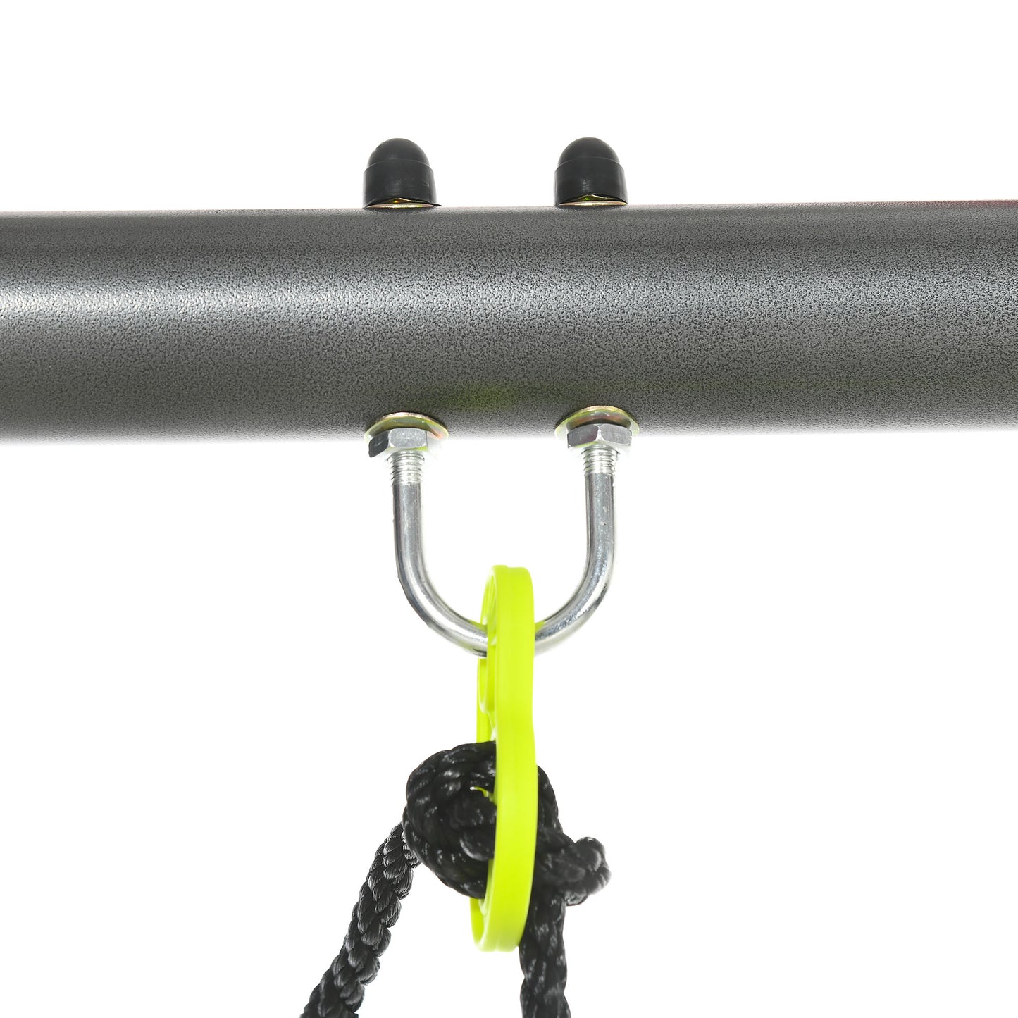 Metal Garden Swing Set with Double Swings, Glider, Swing Seats - Green