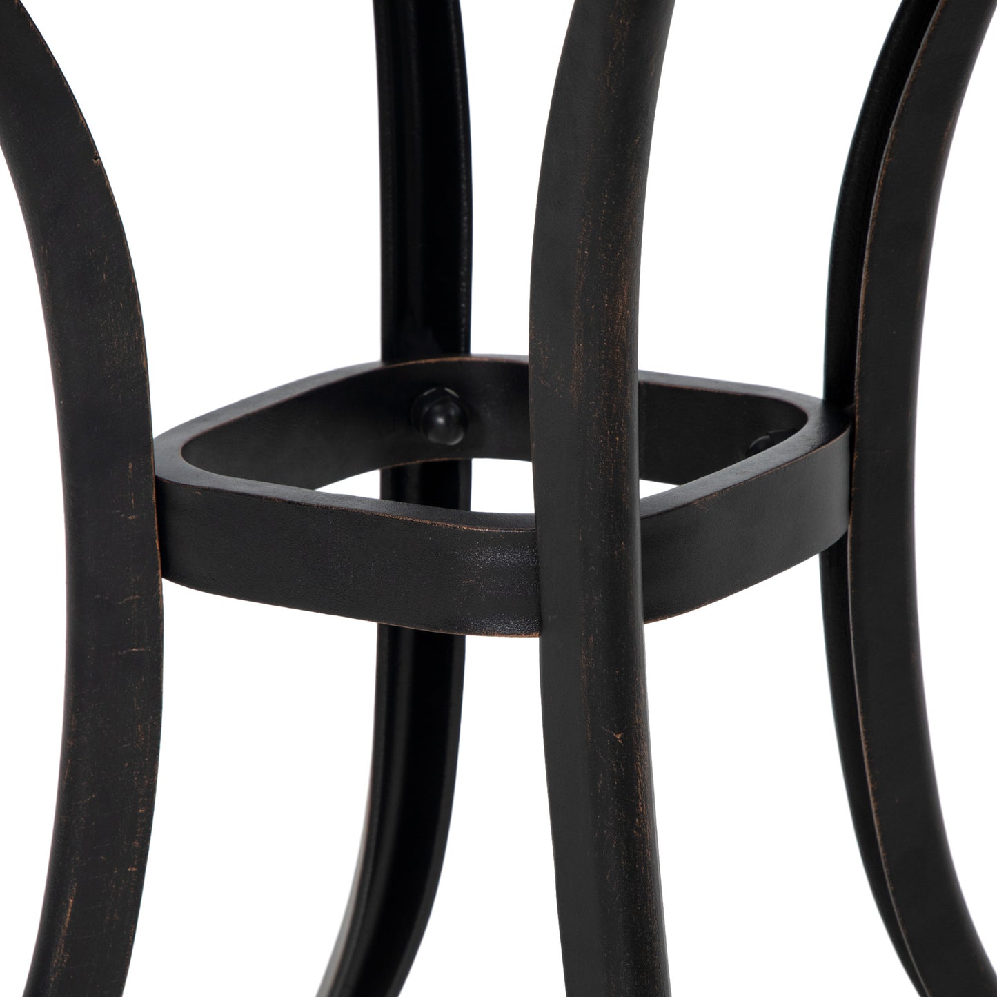 Cast Aluminium Bistro Table, Outdoor Square Side Table with Umbrella Hole, Garden Table for Balcony, Bronze Tone