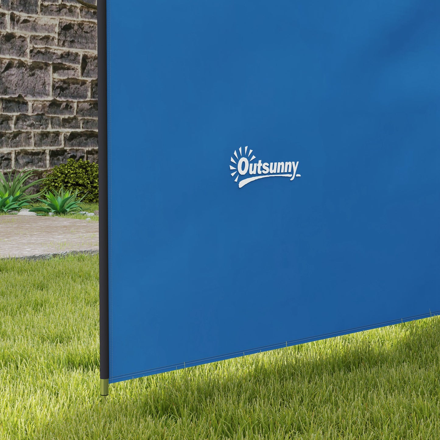 4 Pole Camping Windbreaks, Beach Wind Shield Shelter with Carry Bag and Steel Poles, 540cm x 150cm, Blue