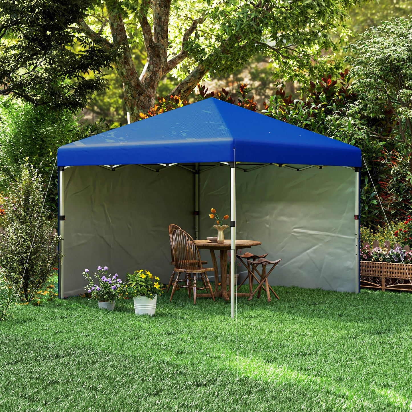 3 x 3 (M) Pop Up Gazebo, UPF 30+ with 2 Sidewalls, Leg Weight Bags and Wheeled Bag