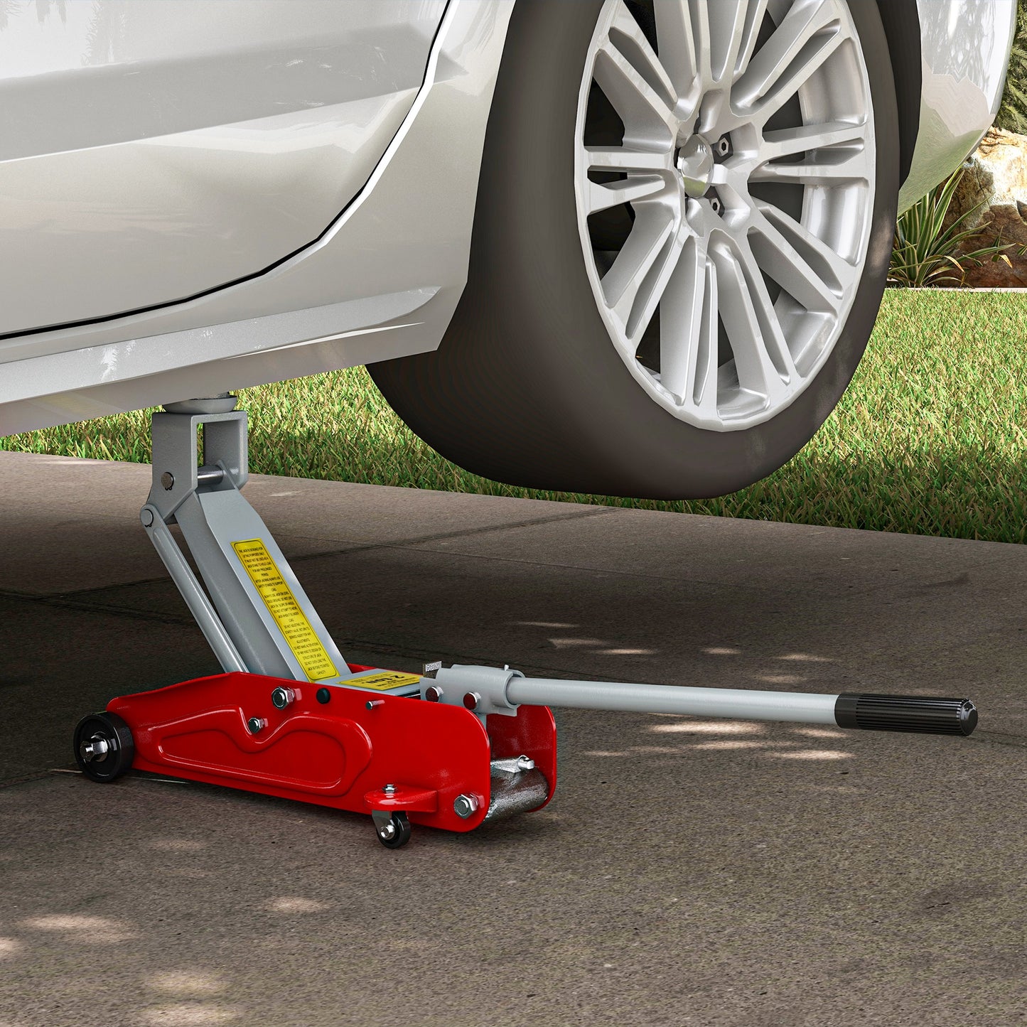 Low Profile Jack, 2 Ton Hydraulic Car Jack for Car Trailer Garage Tyre Repair, Red