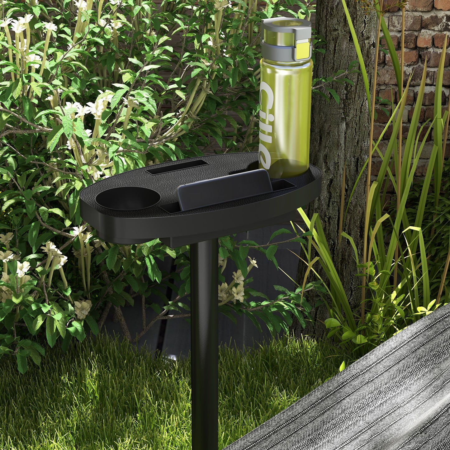 9.4ft Hammock Stand with Side Tray Stand, Steel Frame Hammock Net Stand, for String-style, Brazilian-style, Flat-style