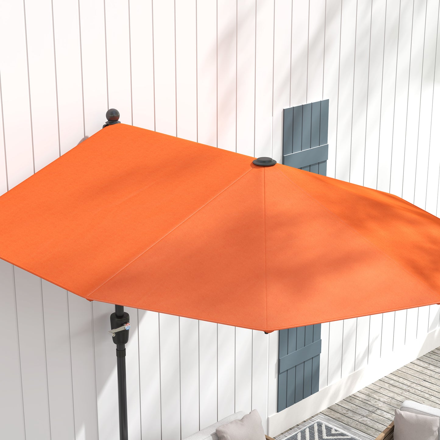 2m Half Parasol Umbrella - Orange