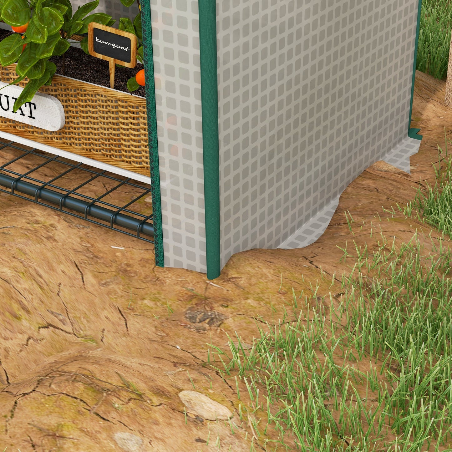 4 Tier Mini Greenhouse for Outdoor, Portable Gardening Plant Green House with Storage Shelf, Roll-Up Zipped Door