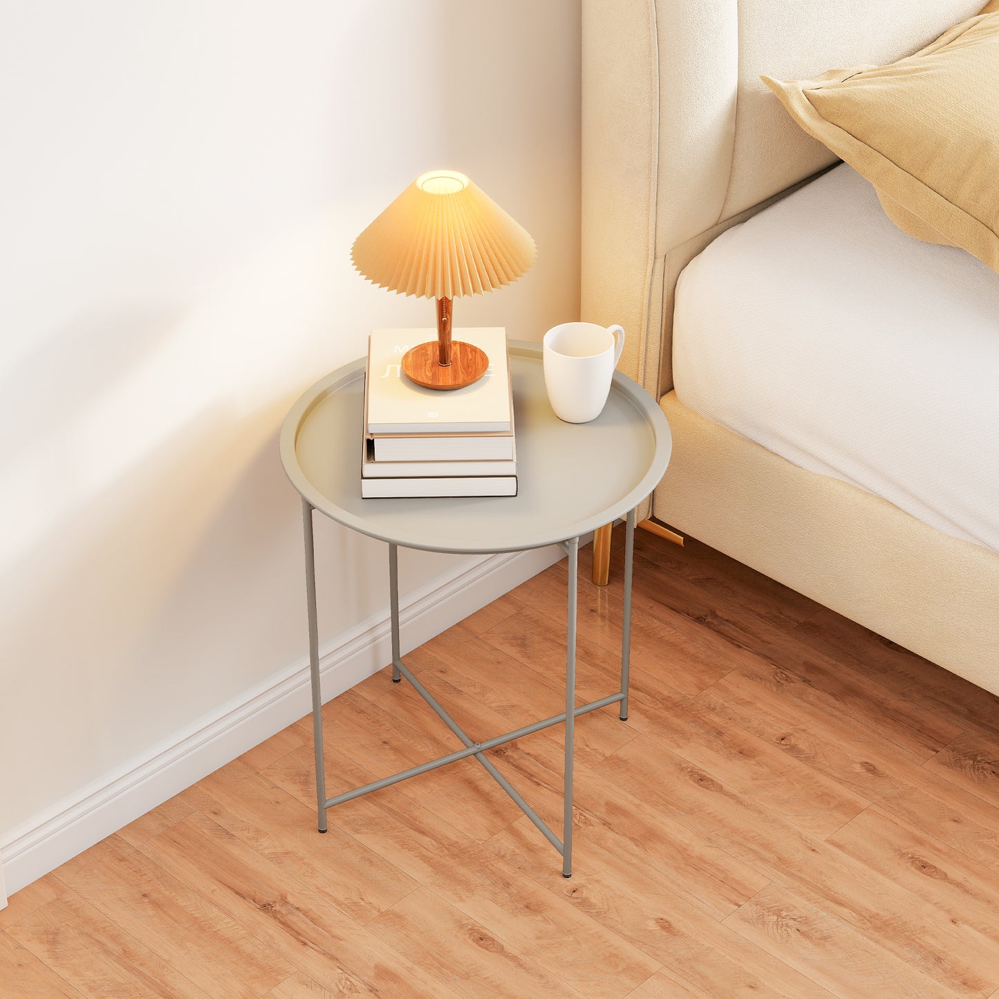 Steel Removable Tray Top Garden Table - White