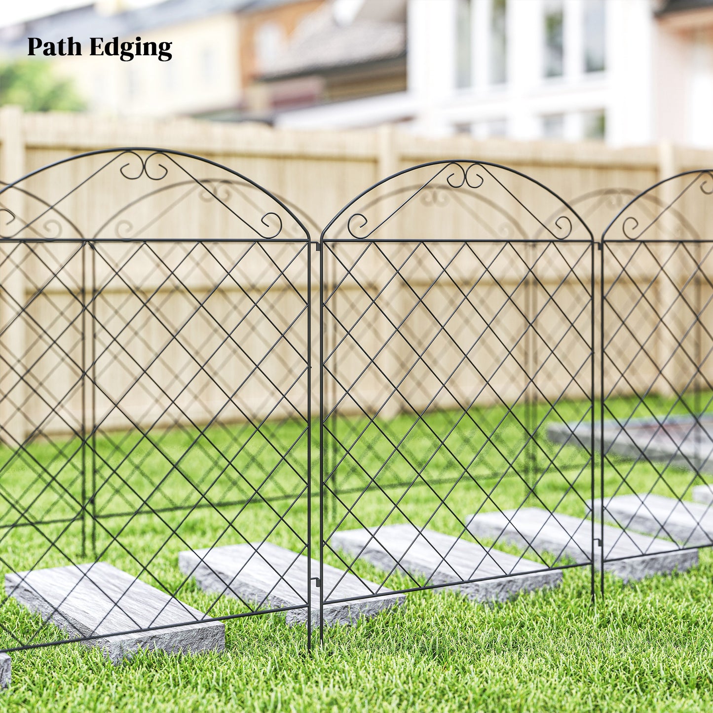 Decorative Garden Fencing, 43in x 11.4ft Outdoor Picket Fence Panels