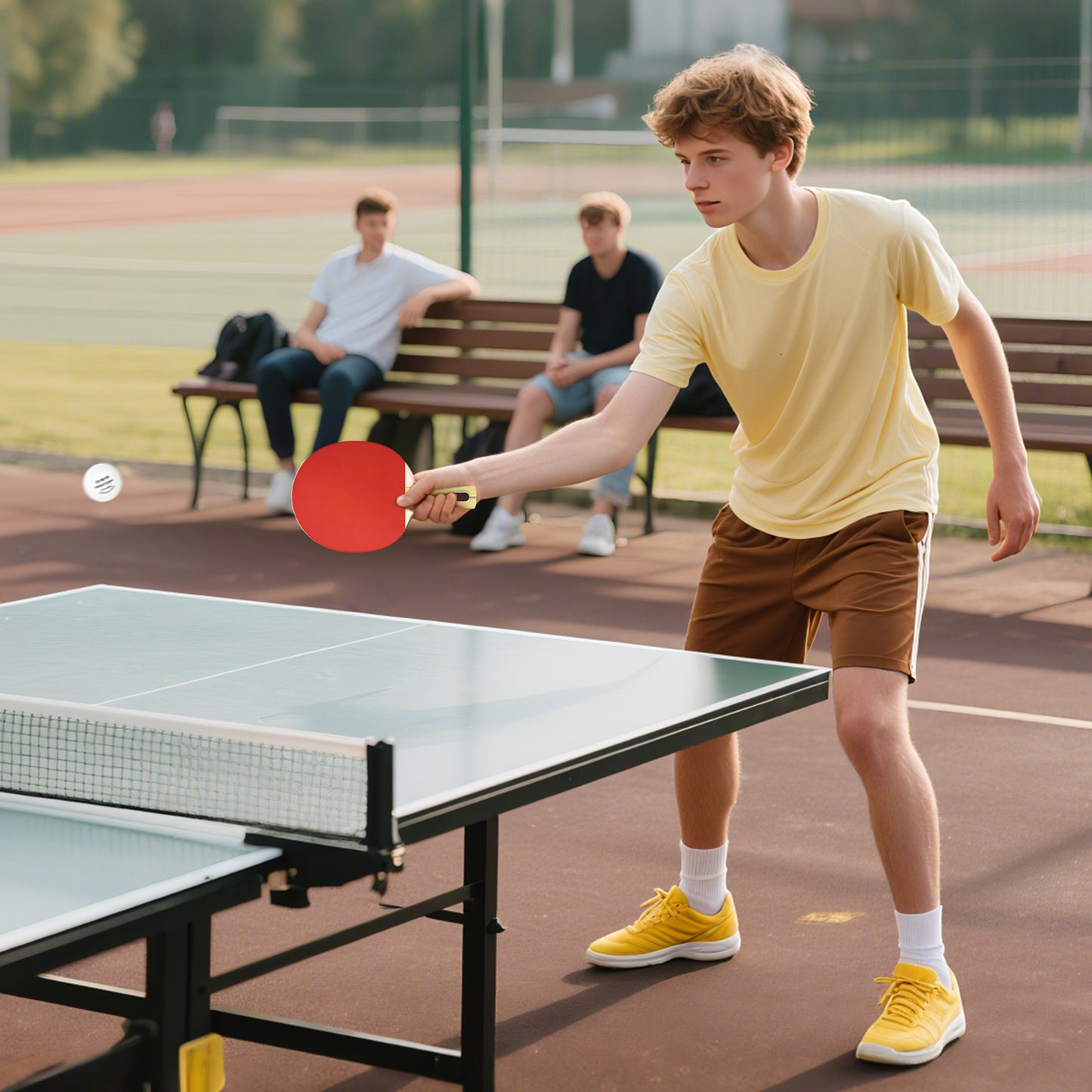 Portable Table Tennis Set with Four Rackets, Eight Balls, Storage Case