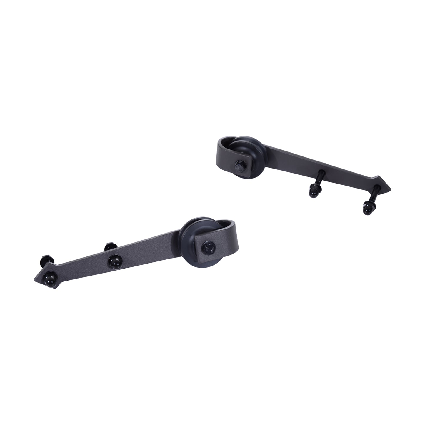6.6FT/200cm Black Sliding Door Kit for Single Barn Door, Antique Sliding Barn Door Hardware Kit with J Shape Hanger