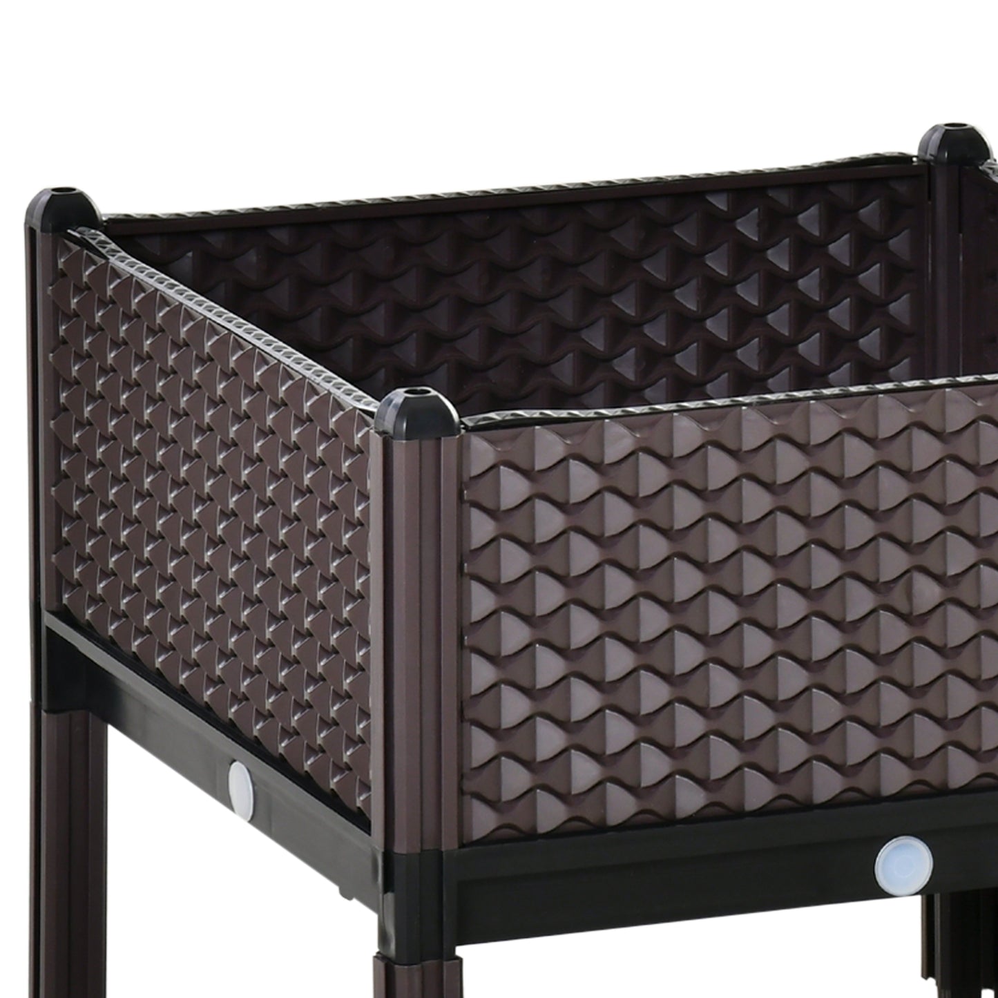 50cm x 50cm x 46.5cm Set of 2 41L Plastic Raised Garden Bed, Planter Box