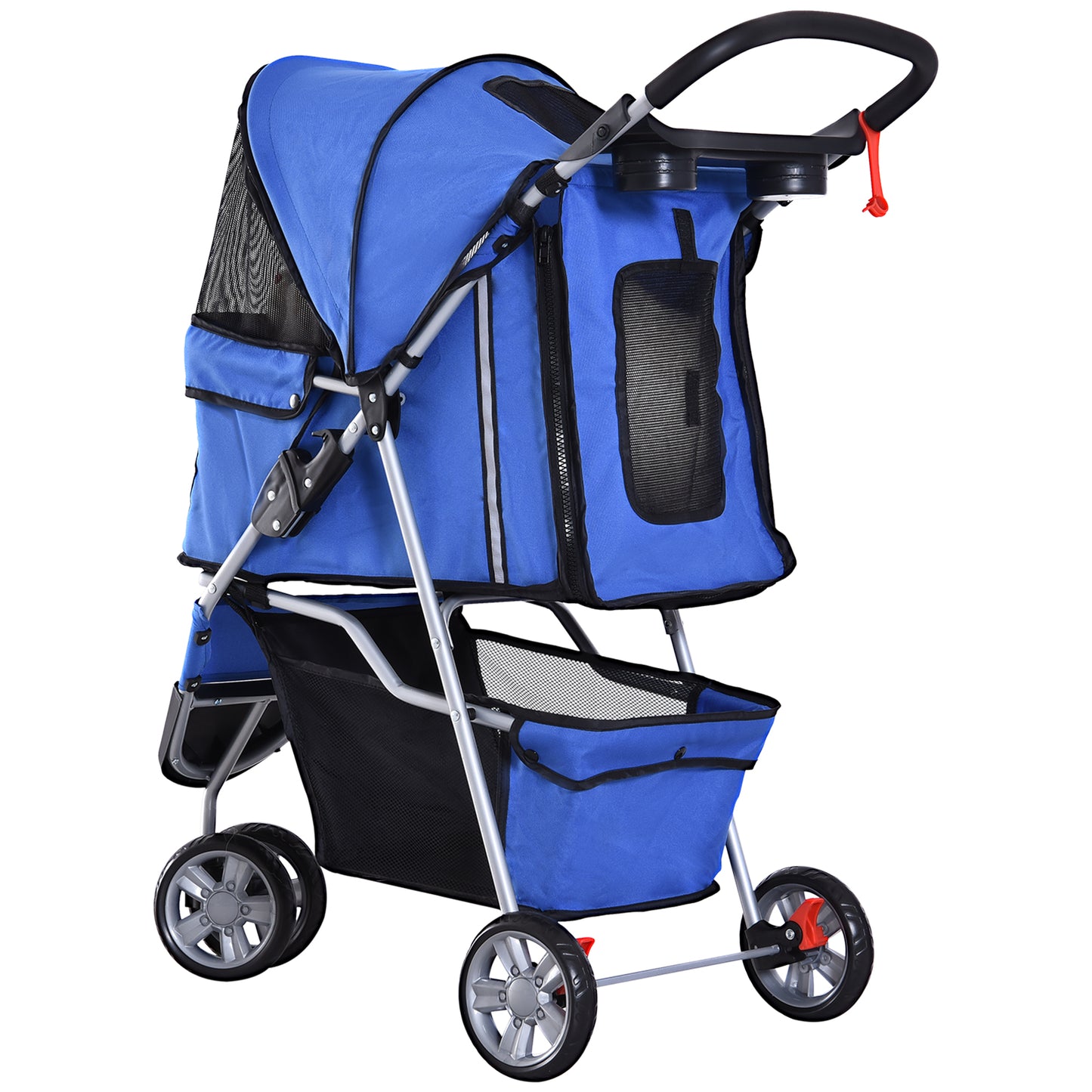 3 Wheel Pet Stroller for Small and Miniature Dogs, Blue