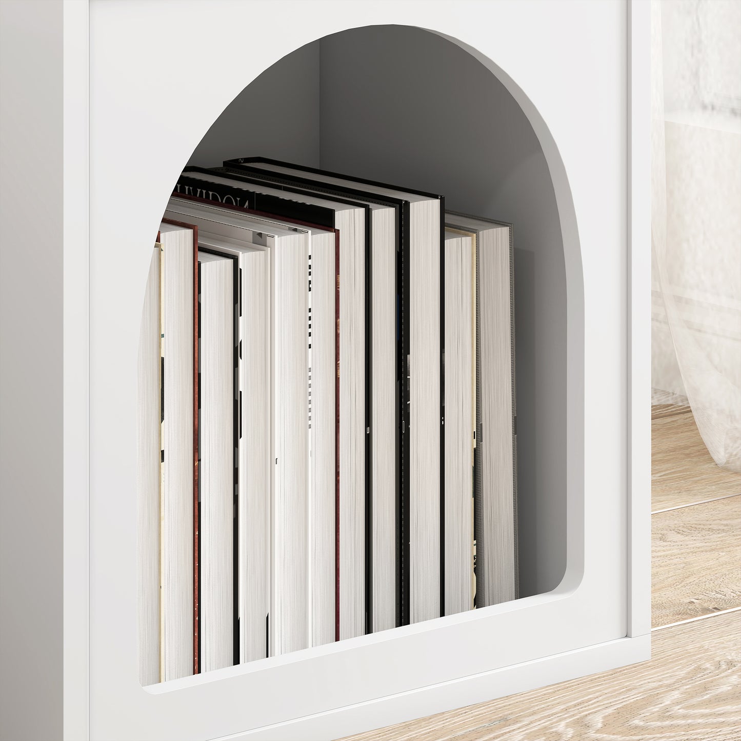 Bedside Table with 2 Open Compartments - White