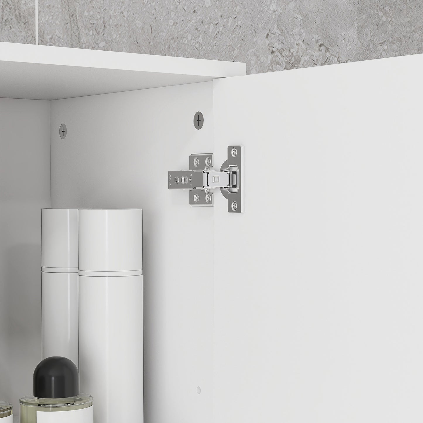71" Tall Slim Bathroom Storage Cabinet, Narrow Cupboard with Drawer, Open Shelves, 2 Doors, White and High Gloss White