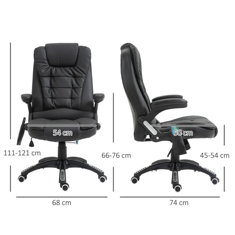 Executive Tilt & Recline Office Chair with Massage & Heat function - Black