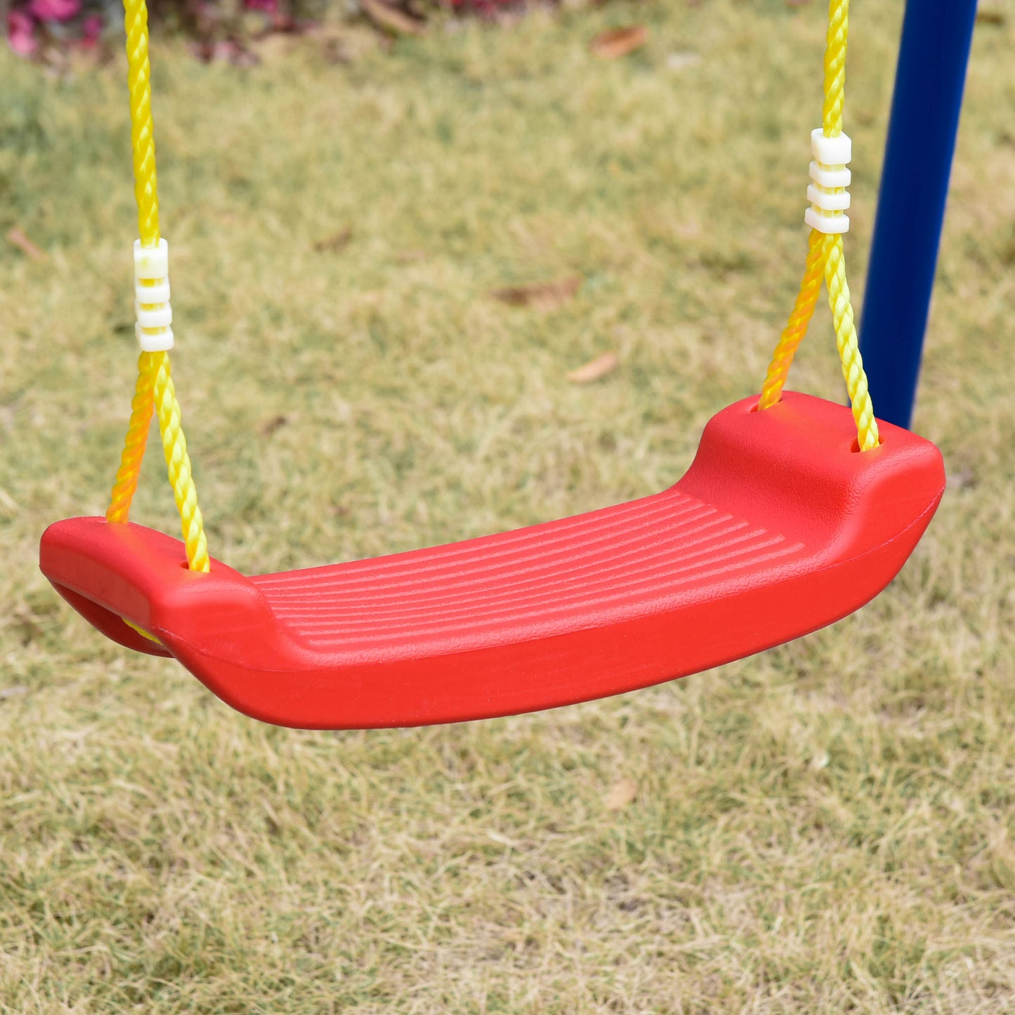 Kids Swing Set Toddler Swing Adjustable Rope Heavy Duty A-Frame Stand Outdoor Playset for 3-8 Years Old Blue