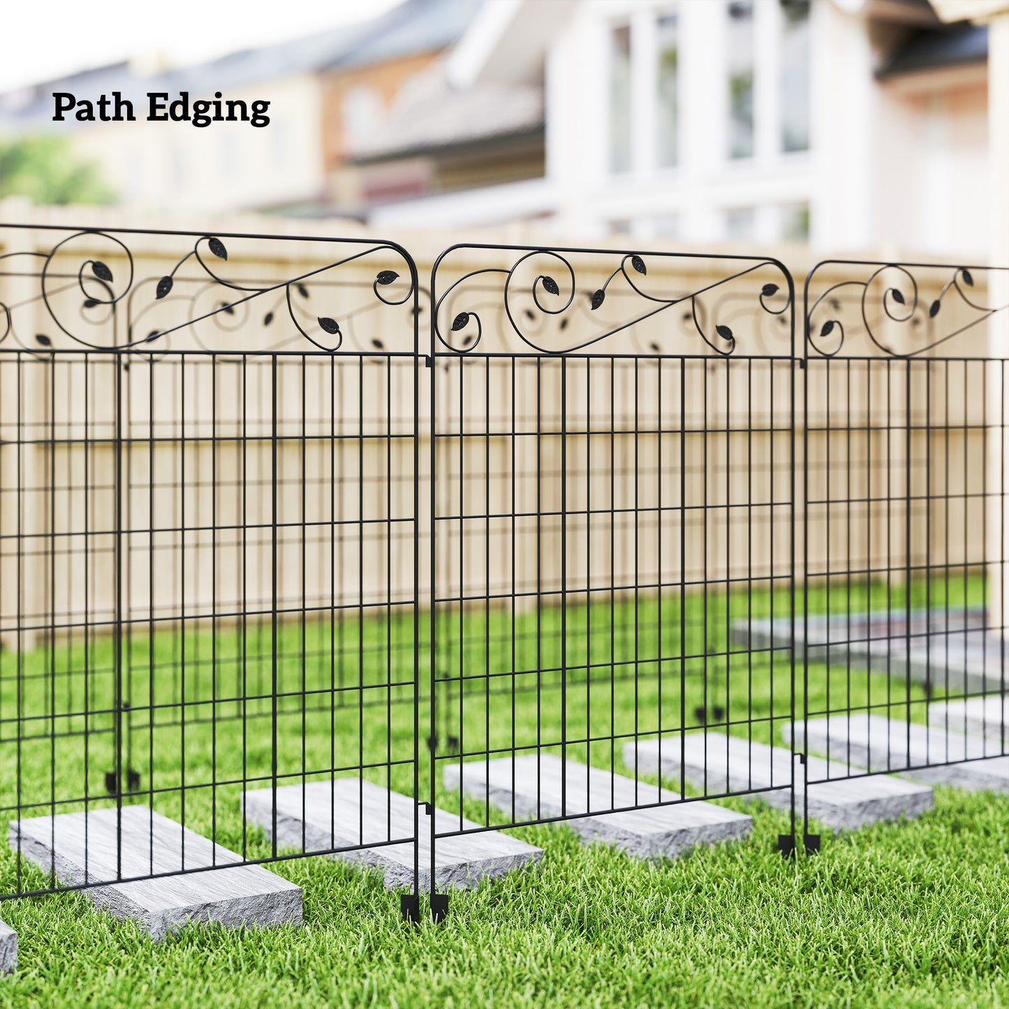Decorative Garden Fencing, 4PCs Outdoor Picket Fence Panels