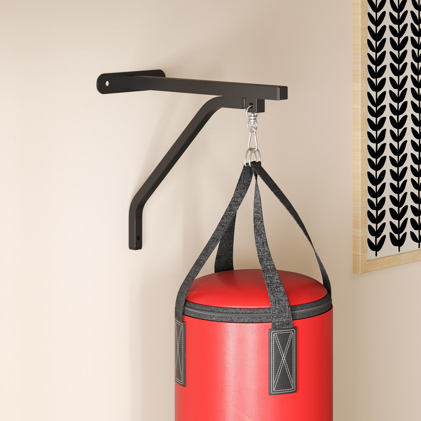 Unfilled Punching Bag Set with Boxing Bag Bracket, Boxing Gloves, Hand Wraps and 360° Swivel Hook