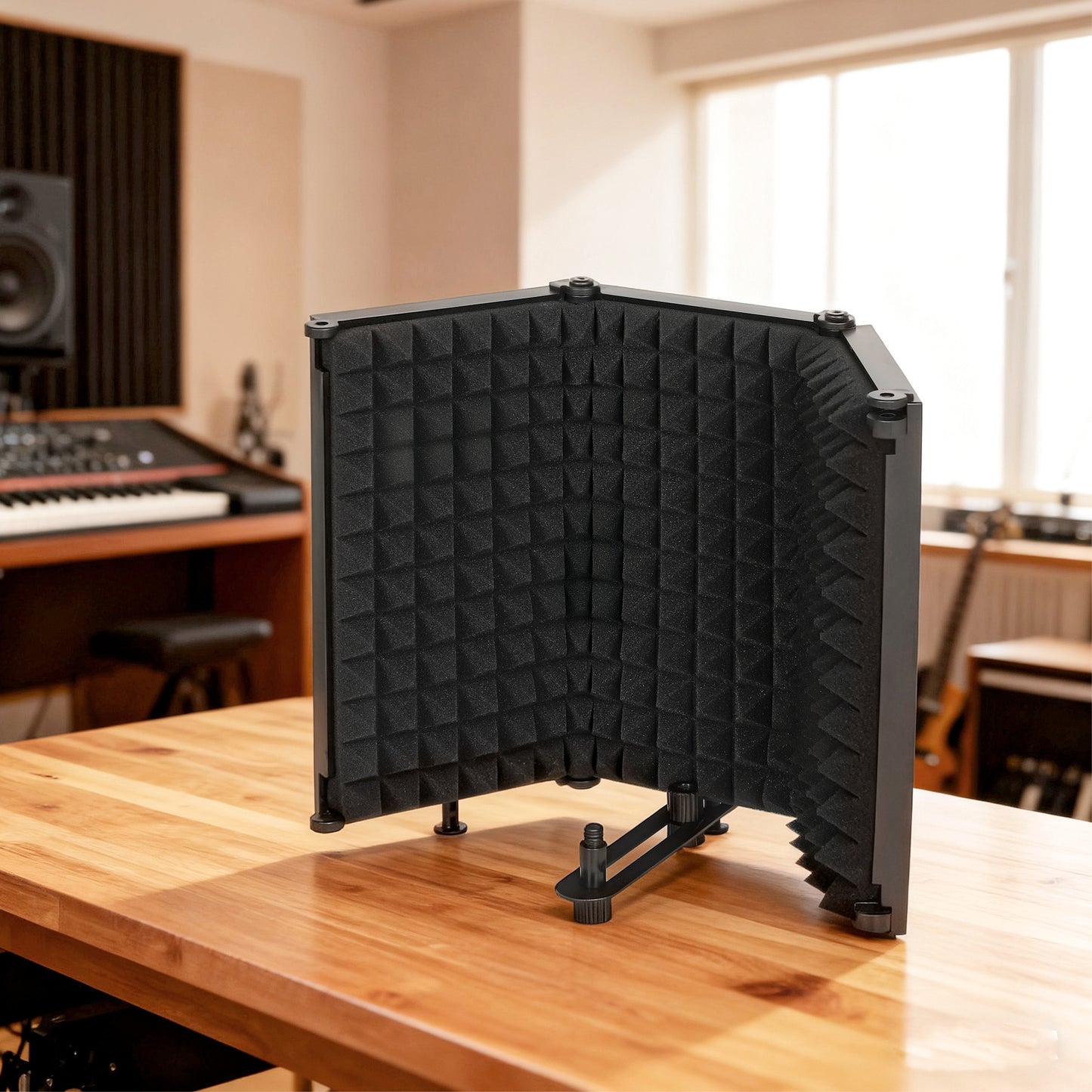 Studio Microphone Isolation Shield, Foldable Adjustable Recording Studio Equipment