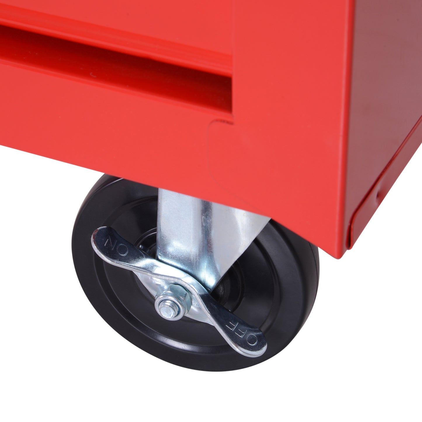 7-Drawer Tool Box on Wheels Tool Cabinet 150 Load with Lockable Swivel Castors, Red