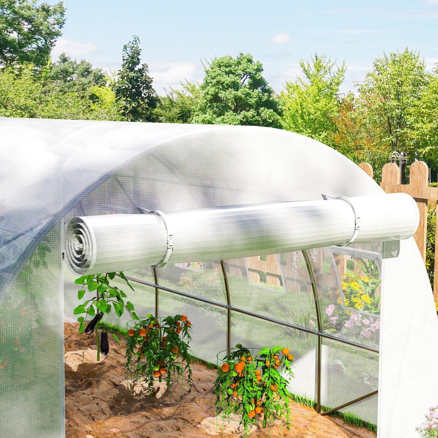 4 x 3 x 2m Polytunnel Greenhouse Replacement Cover ONLY Winter Garden Plant PE Cover for Tunnel Walk-in Greenhouse with Roll
