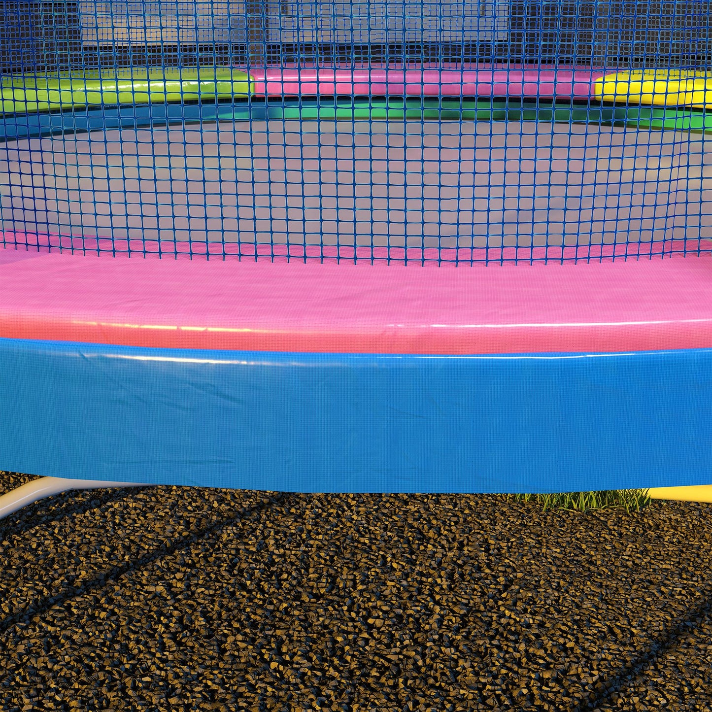 8FT Trampoline Spring Cover, Plastic Trampoline Pad Replacement with Elastic Cord, Waterproof