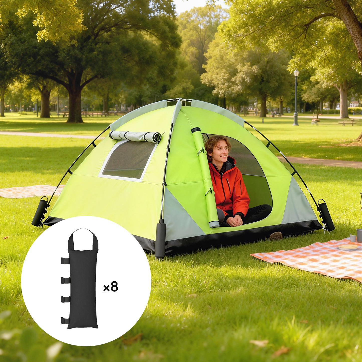 8 Pack Gazebo Sand Weights Bags, 40 kg 600D Heavy Duty Sand Bags Sandbags for Canopy Tent Legs, Without Sand, Black