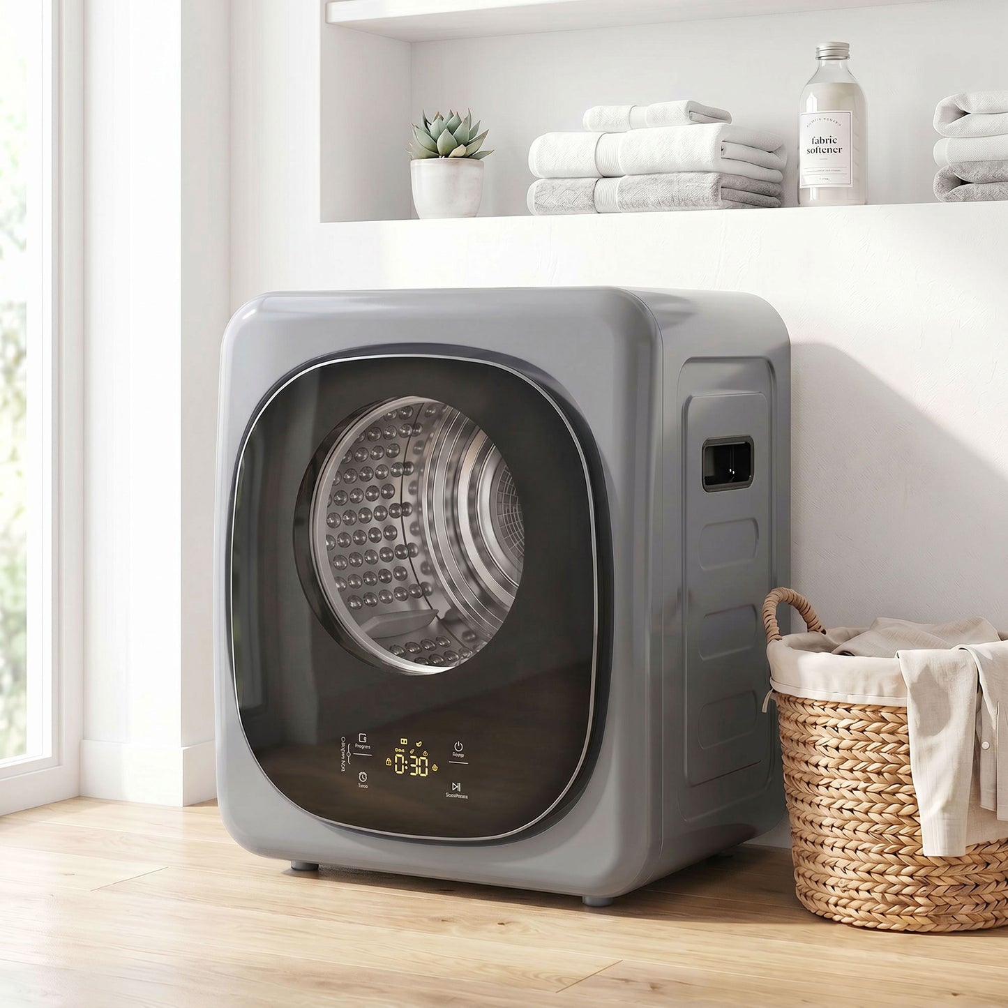 4kg Vented Tumble Dryer with 5 Drying Mode, 800W Compact Freestanding Front Tumble Dryer, Silver