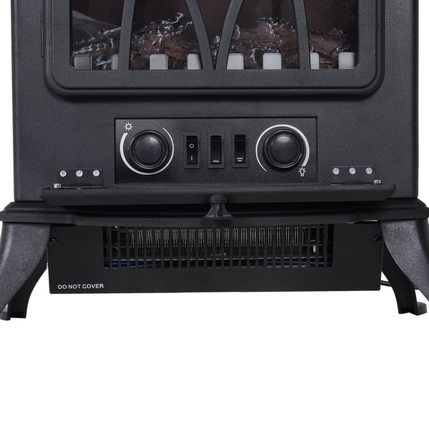 Electric Stove Heater with Realistic Flame Effect, 2000W Portable Indoor Freestanding Electric Fireplace with Adjustable Ther