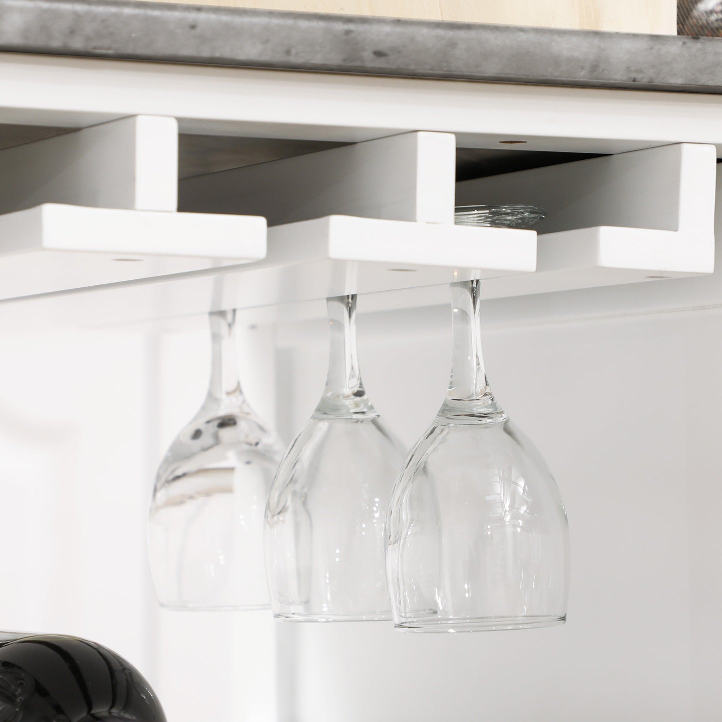 Kitchen Trolley with Wine Rack, Drawer, Open Shelf and Storage Cabinet for Dining Room, White