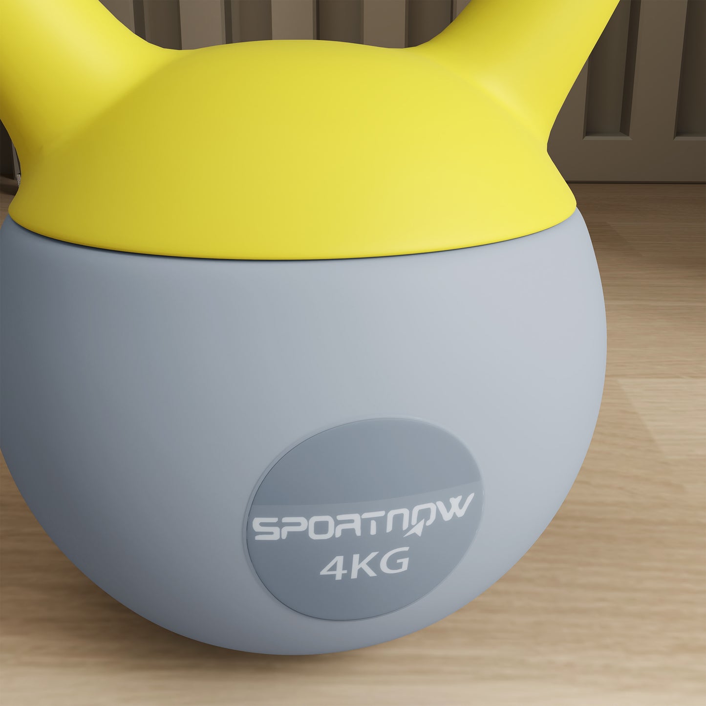 4KG Soft Kettlebell, Kettle Bell with Non-Slip Handle for Home Gym, Weight Lifting, Strength Training, Yellow/Grey